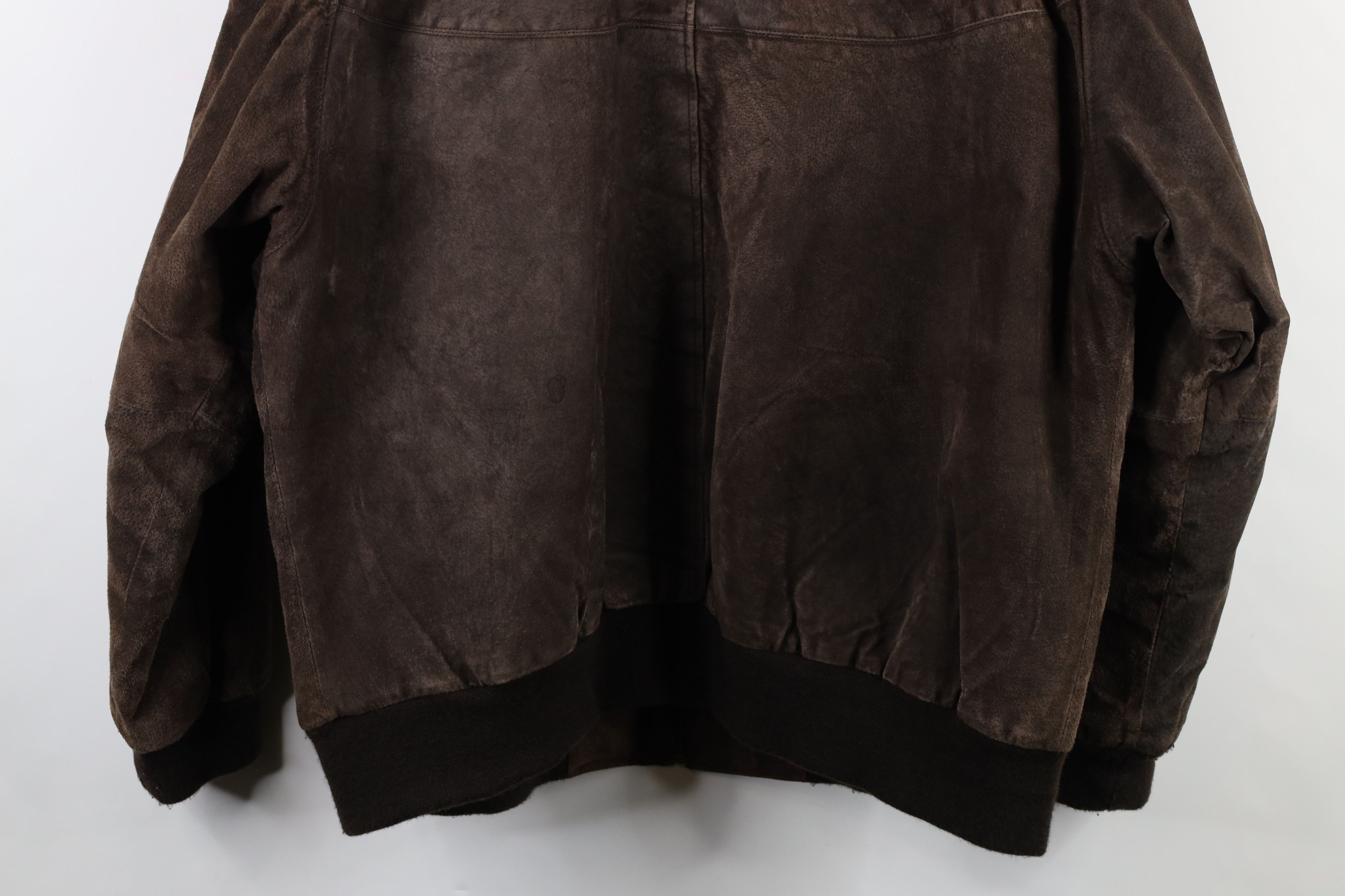 Vintage Vintage 90s Streetwear Suede Leather Bomber Jacket Brown Size US XL / EU 56 / 4 - 16 Thumbnail