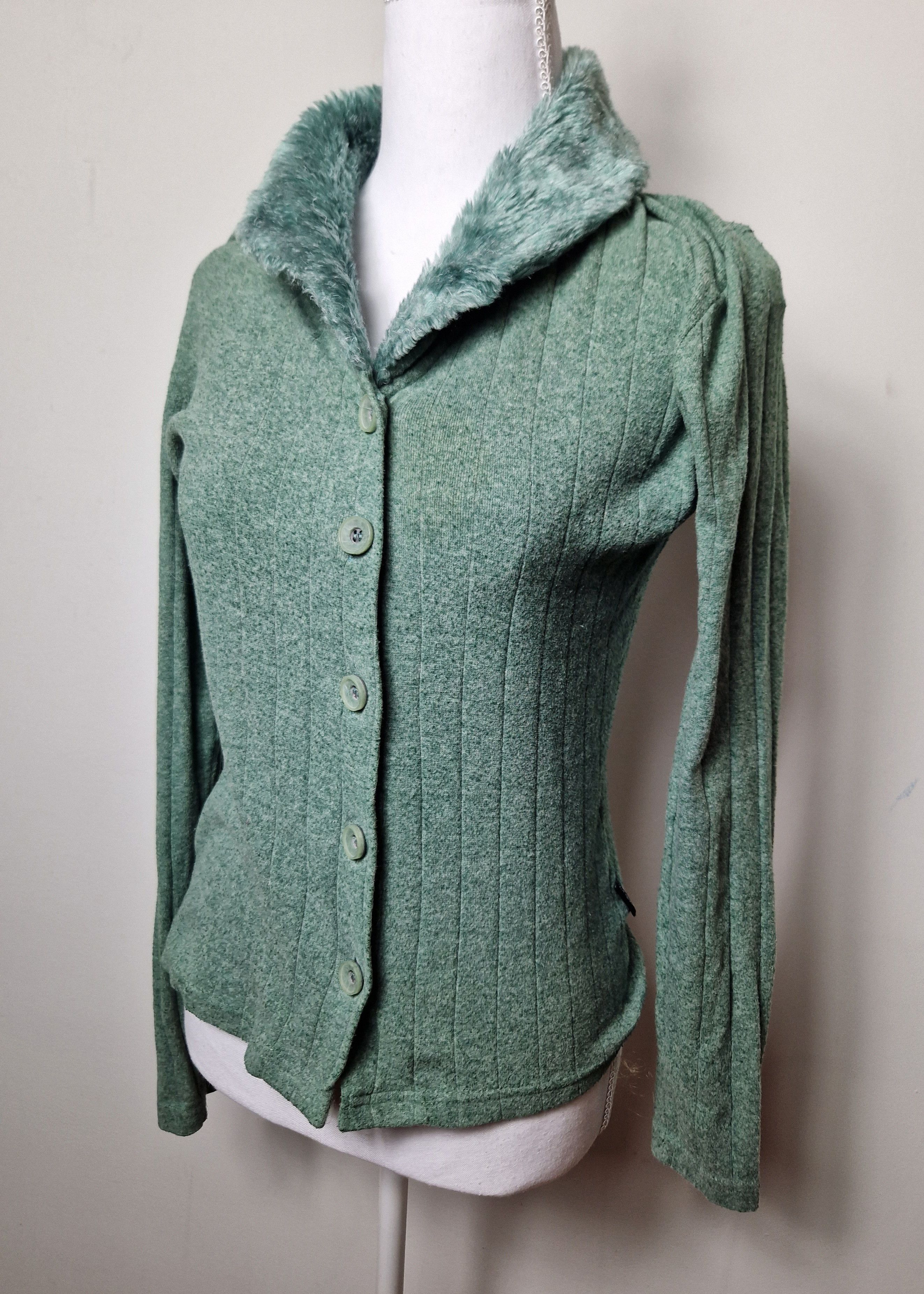 Japanese Brand Vintage faux fur cardigan y2k avant garde Size S / US 4 / IT 40 - 1 Thumbnail