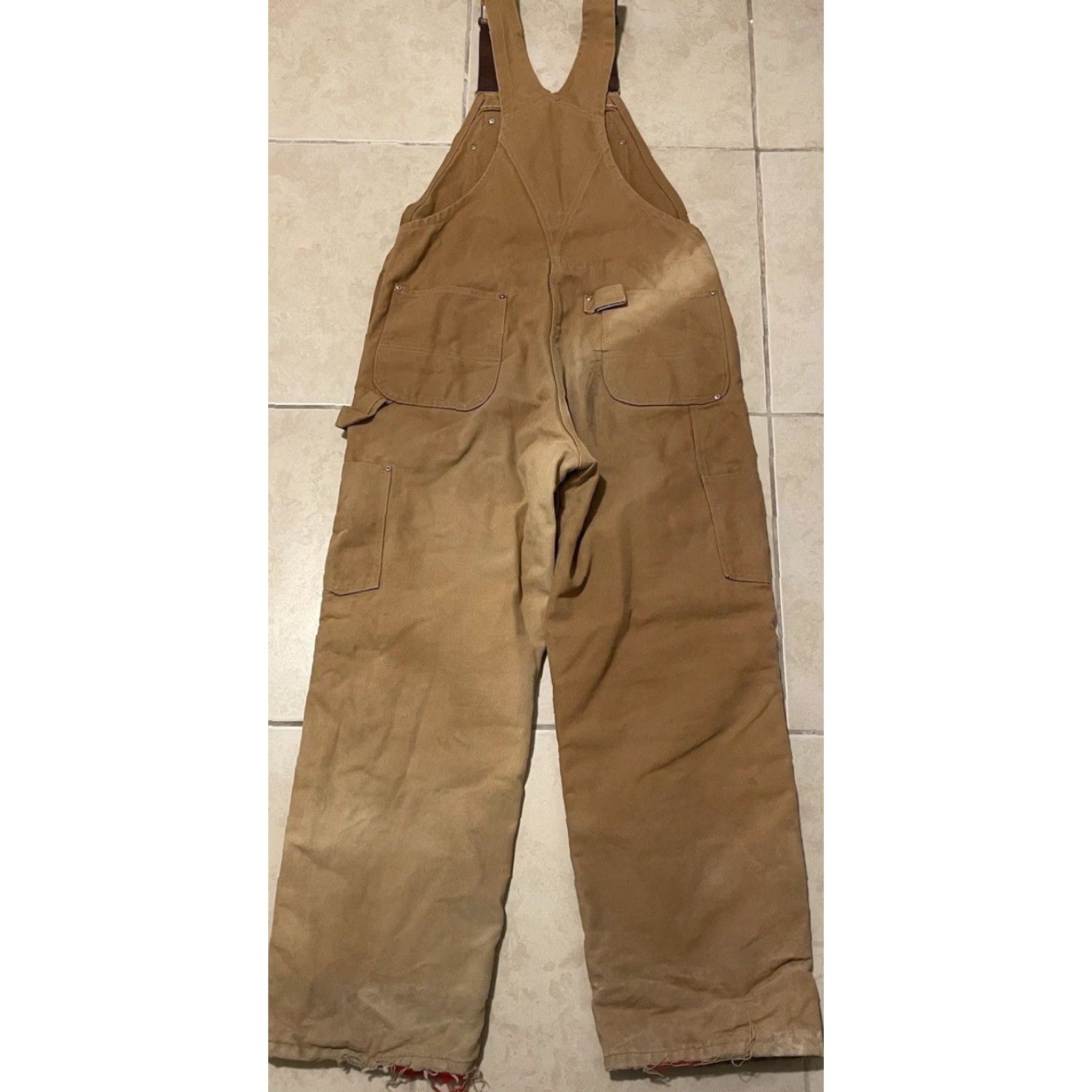 Carhartt Vtg Carhartt Faded Distress Quilted Overalls 38 USA Grunge Trucker Biker 80s 90s Size US 38 / EU 54 - 2 Thumbnail