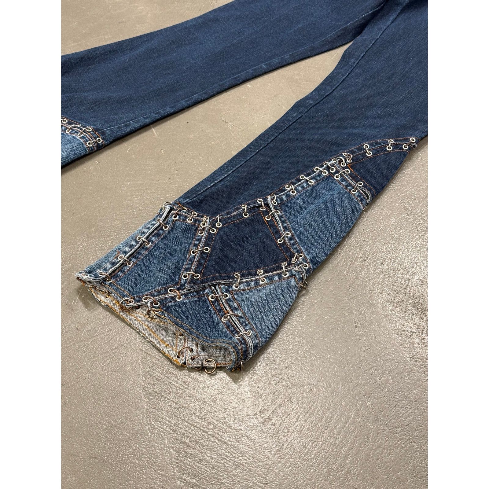 Jean Paul Gaultier 2000s Jean Paul Gaultier pierced patchwork flared jeans Size US 32 / EU 48 - 4 Thumbnail