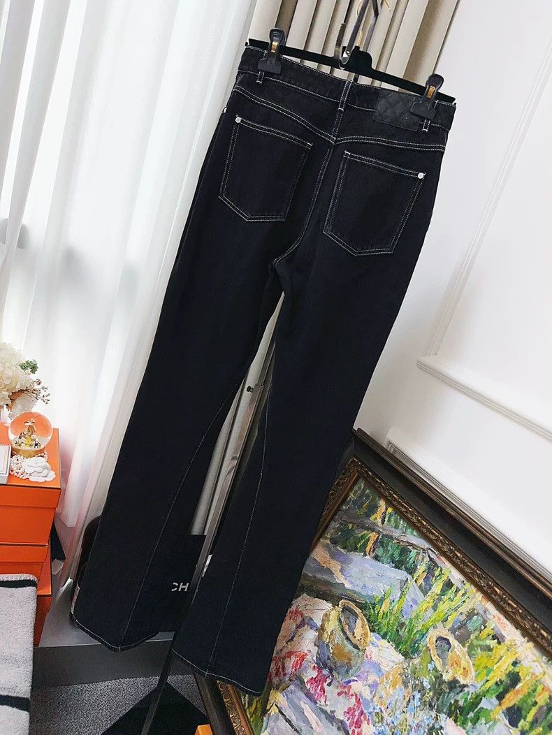 Chanel Chanel 23b black outer seam white edge cartoon jeans Size 25" / US 0 / IT 36 - 2 Thumbnail