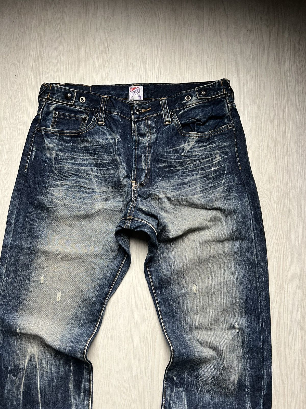 Tornado Mart PRPS Japan Faded Distressed Flared Jeans Size US 34 / EU 50 - 3 Thumbnail