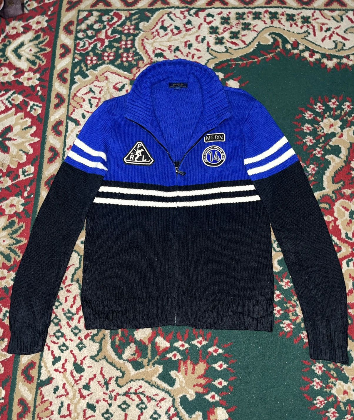 Polo Ralph Lauren Polo Ralph Lauren Mt. Div. Patch Zip-Up Knit Jacket Size US S / EU 44-46 / 1 - 2 Thumbnail
