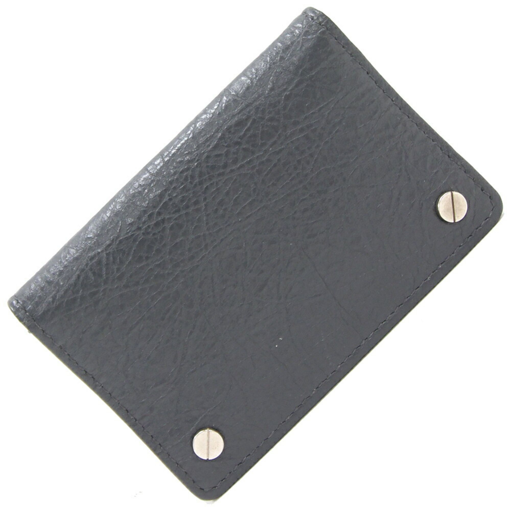 image of Balenciaga Business Card Holder 311825 Dark Gray Leather Case Pass Women's Men's Balenciaga