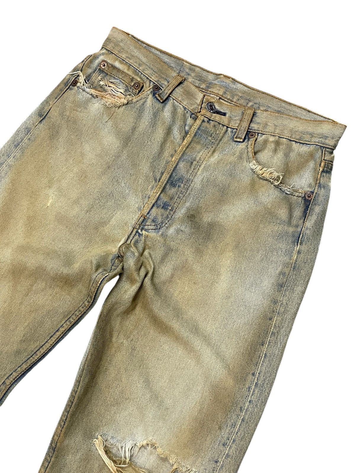 If Six Was Nine × Levi's × Vintage Vintage Levis 501 button fly rusty mud wash trashed Jeans Size US 30 / EU 46 - 3 Thumbnail