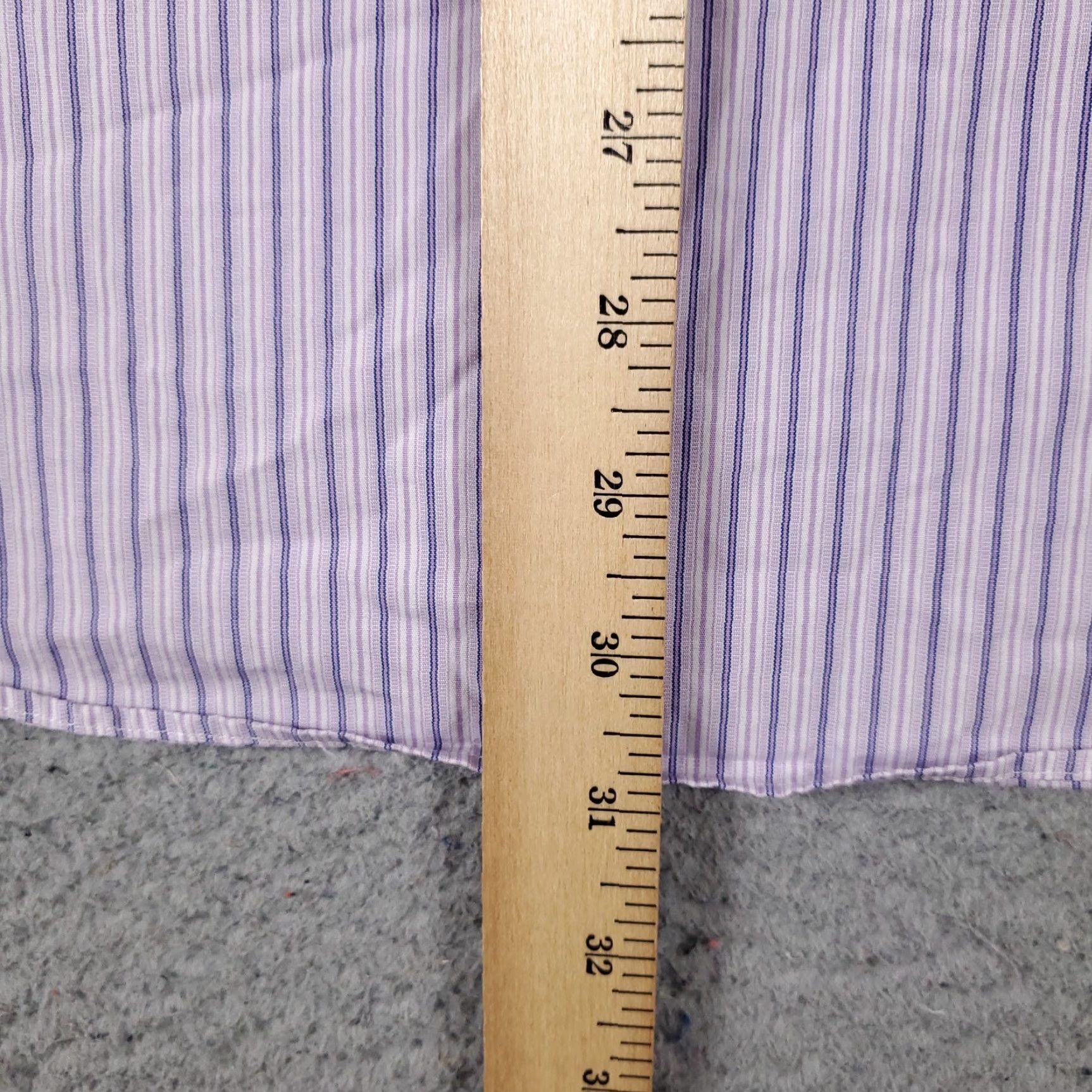 Ralph Lauren Ralph Lauren Dress Shirt Mens 15.5 Purple Striped Long Sleeve Button-Down Regular Fit Size 40R - 4 Thumbnail