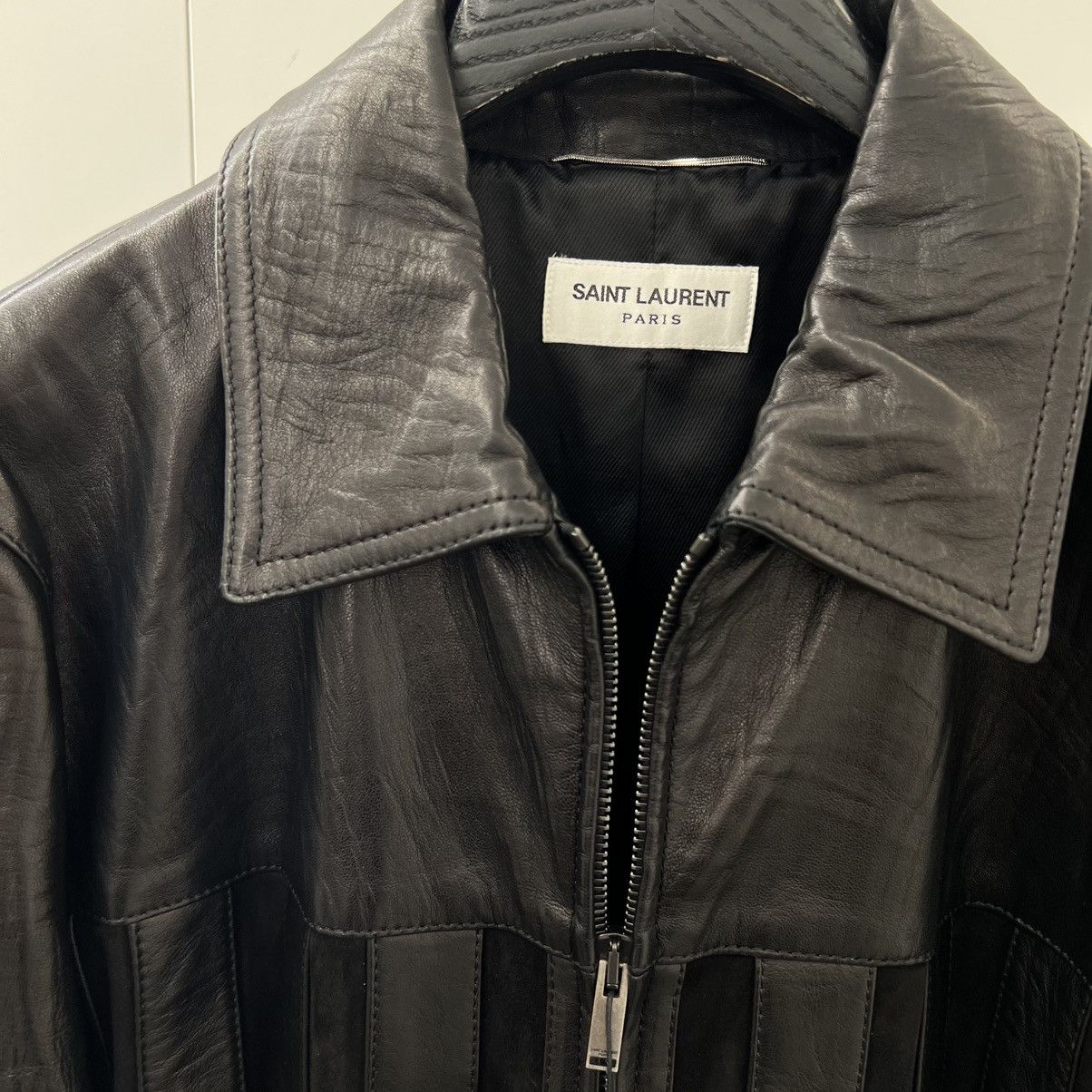 Saint Laurent Paris Saint Laurent Striped Leather Jacket Size US L / EU 52-54 / 3 - 5 Thumbnail
