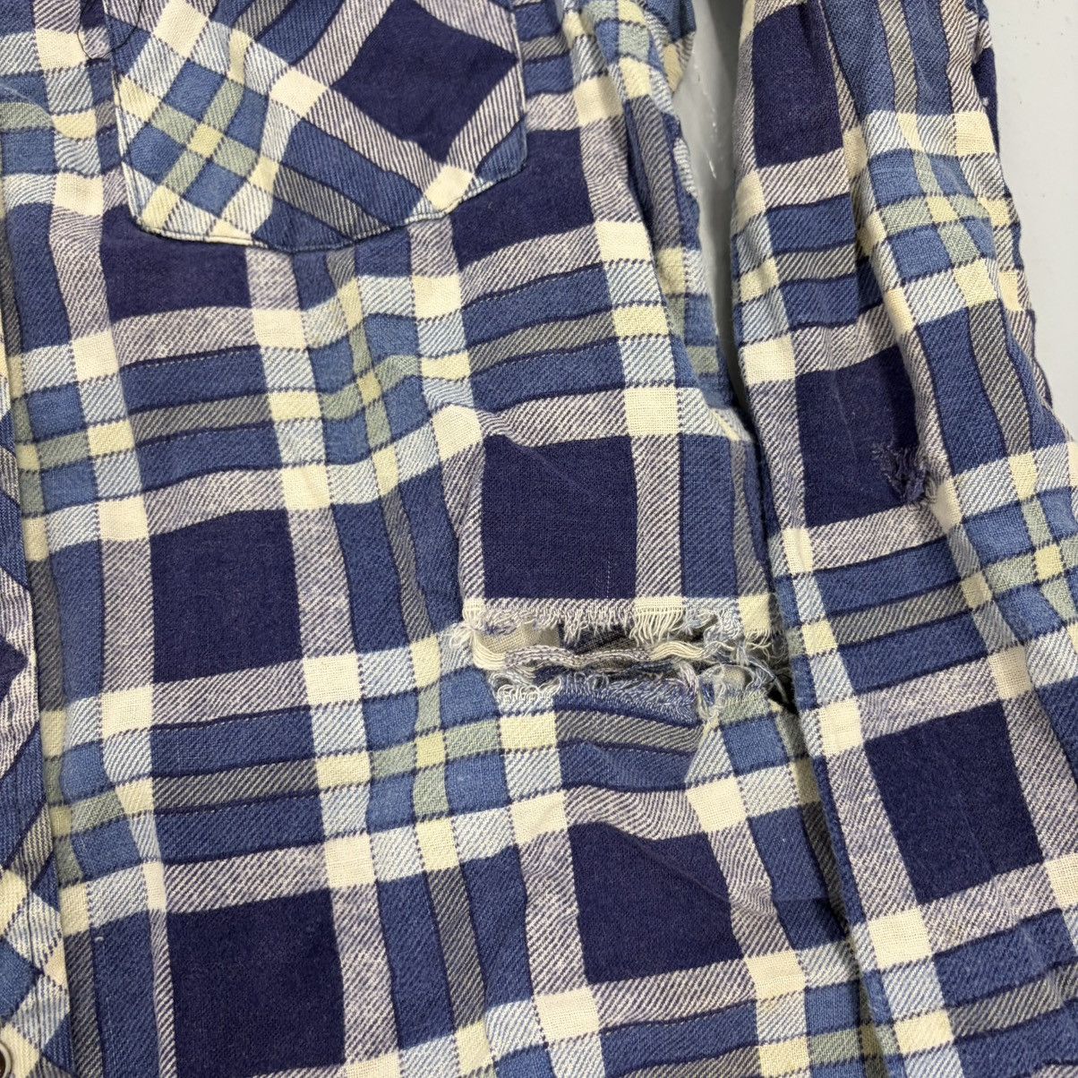 Other Vintage 60s Blue Plaid Cotton Western Pearl Snap Flannel Size US L / EU 52-54 / 3 - 2 Thumbnail