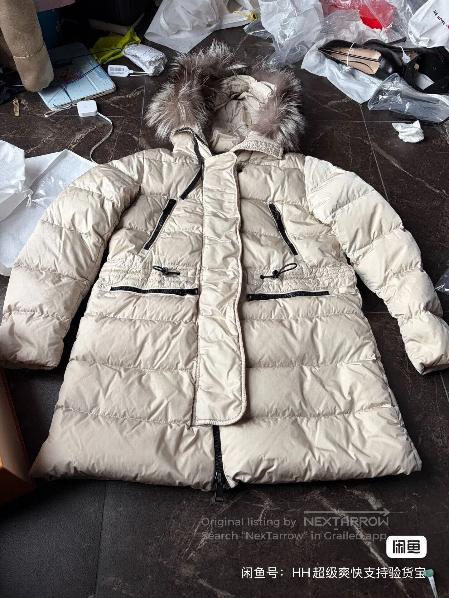 Moncler Moncler Aphrotiti Cream Down Jacket. Size M / US 6-8 / IT 42-44 - 1 Thumbnail