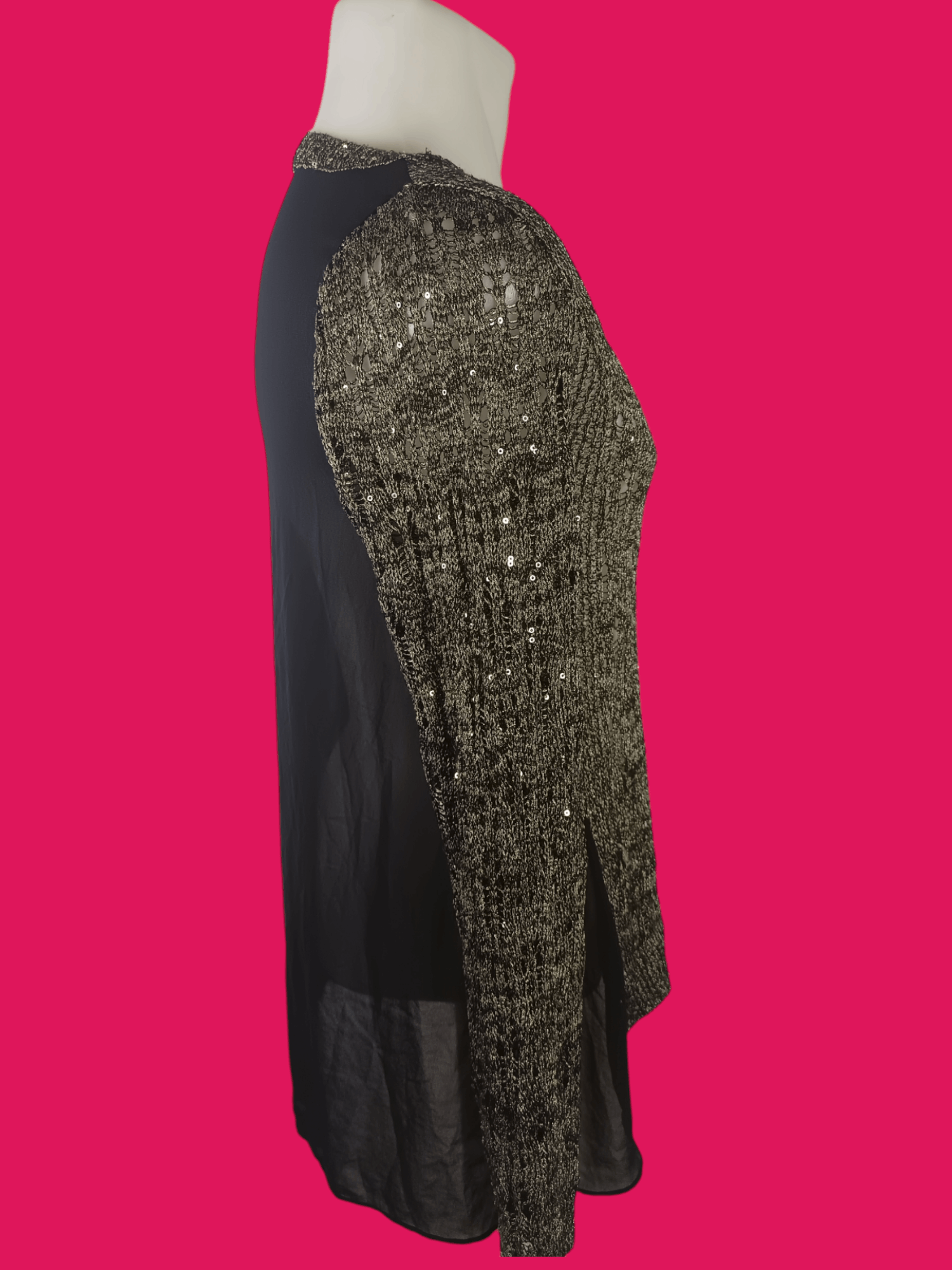 If Six Was Nine × Japanese Brand BESTI BELLI Milan Black Gold Sequin Distressed Knit Size US M / EU 48-50 / 2 - 6 Thumbnail