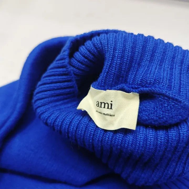 AMI AMI Logo Knit Turtleneck Sweater for Men -2507 Size US M / EU 48-50 / 2 - 4 Thumbnail