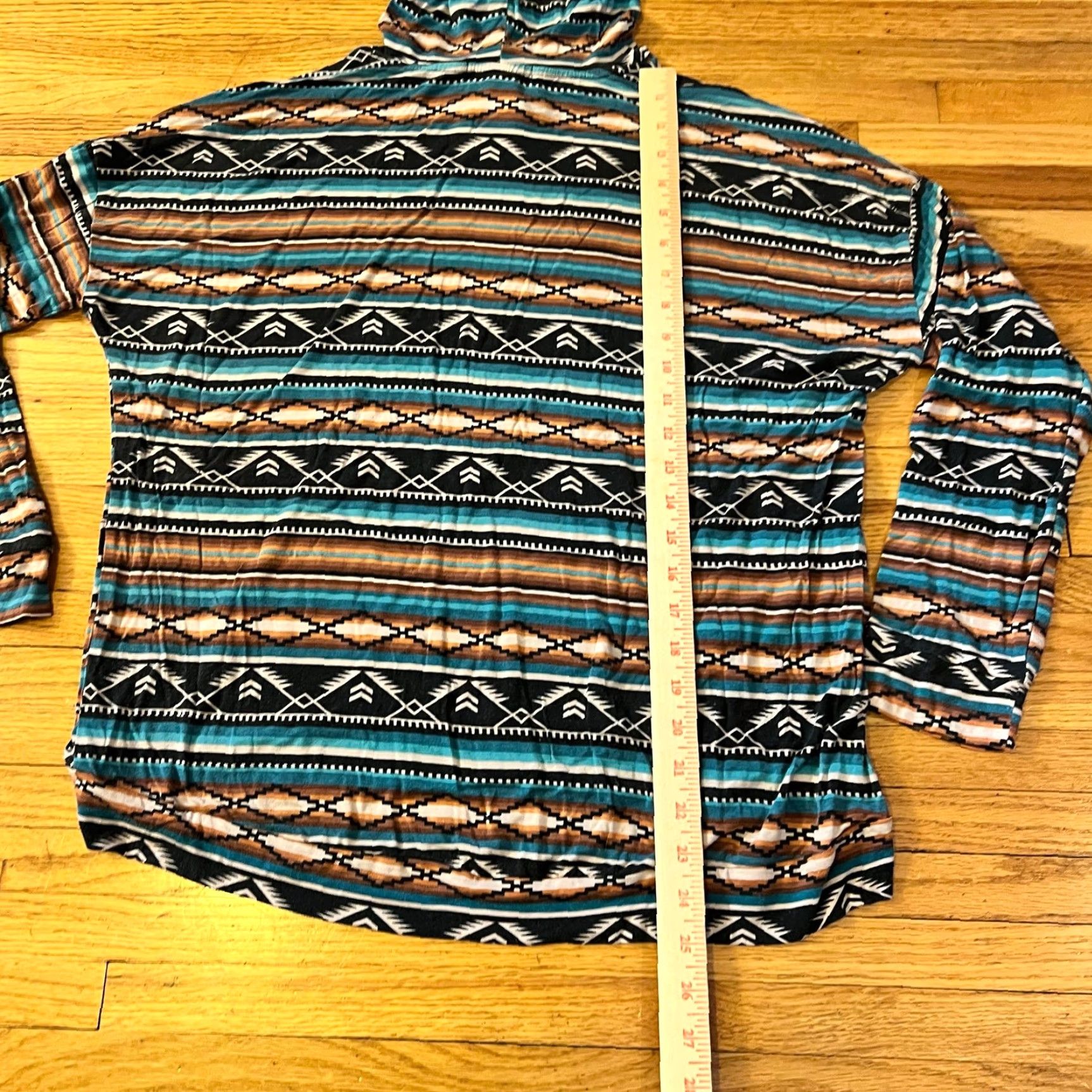 Vintage Rock and Roll Cowgirl Shirt Hoodie Womens Large Aztec Western Long Sleeve Green L Womens Pullover Regular Size L / US 10 / IT 46 - 5 Thumbnail