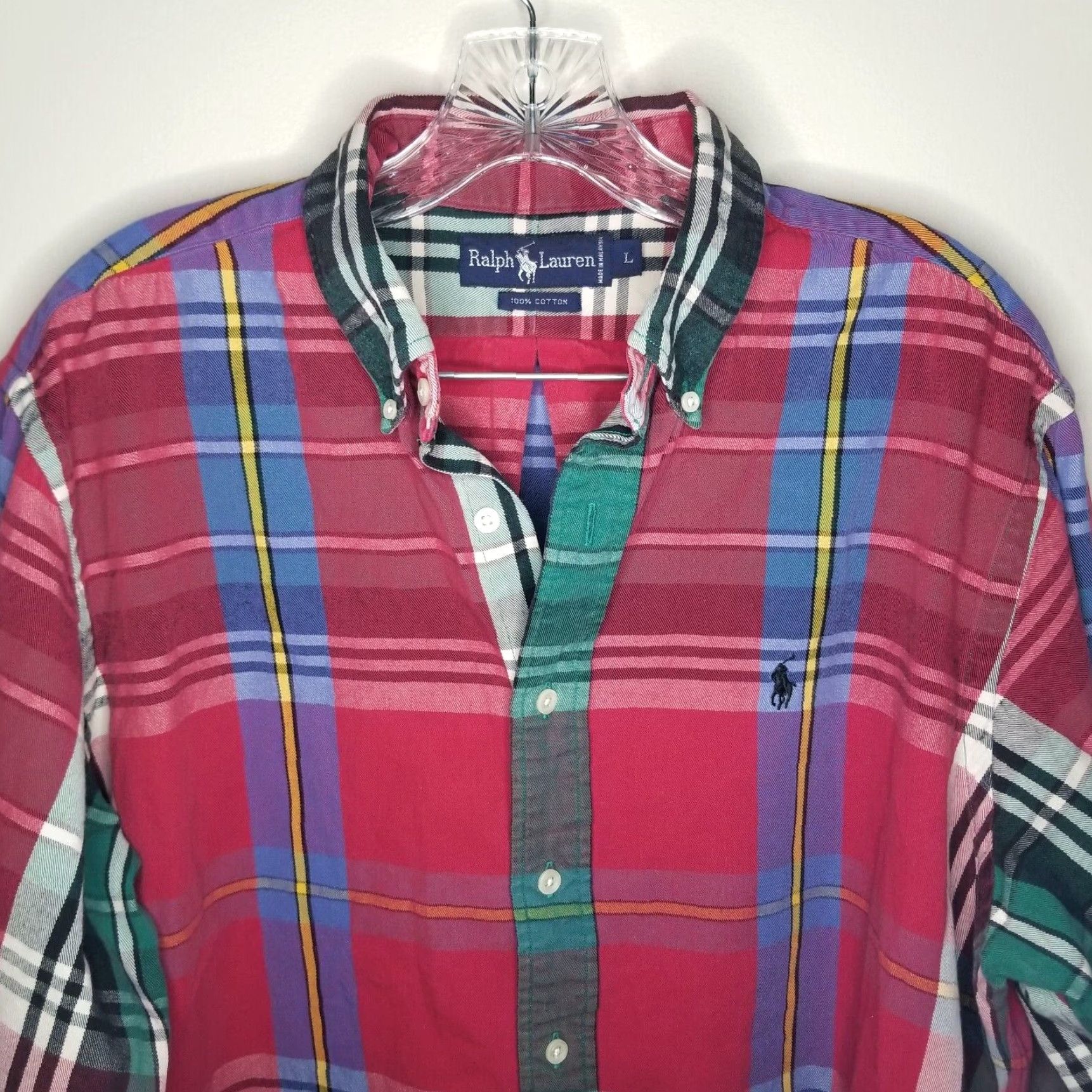 Ralph Lauren Ralph Lauren Men's Long Sleeve Plaid Button-Up Shirt Large Multicolor Casual Size US L / EU 52-54 / 3 - 2 Thumbnail