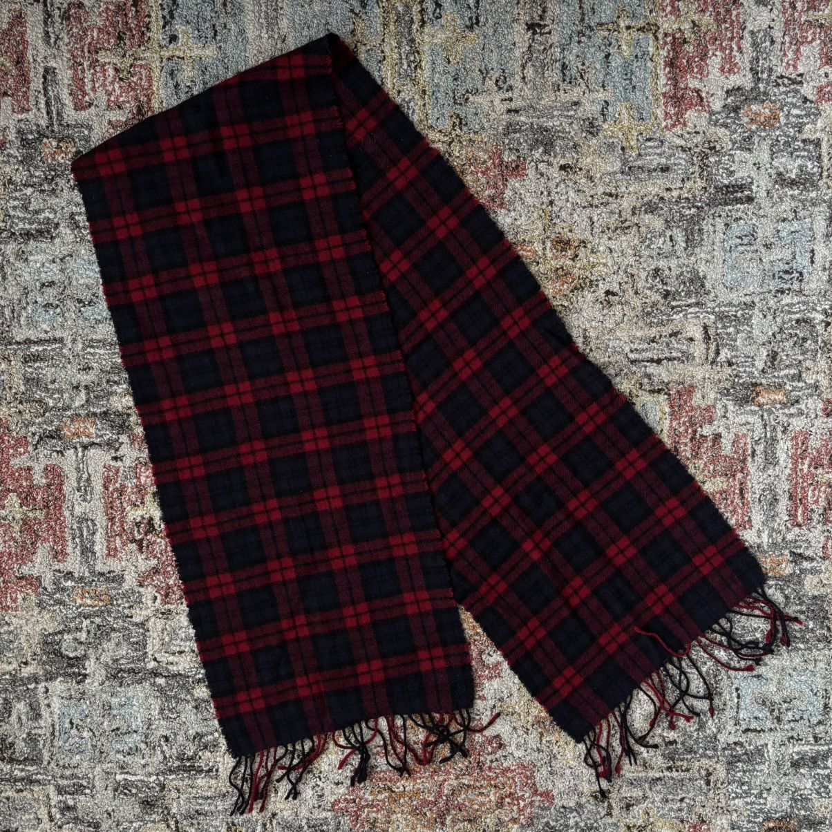 Muji wool flannel check scarf navy blue red black labo japan Size ONE SIZE - 1 Thumbnail