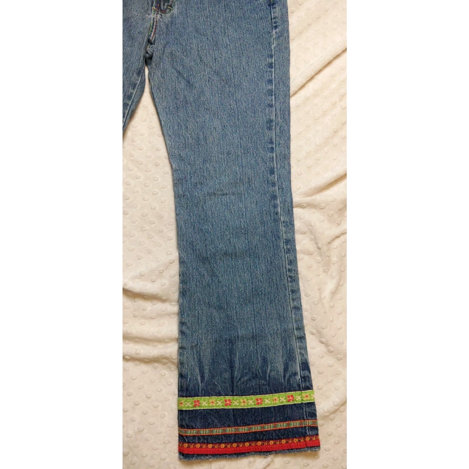 Denime VINTAGE Outlaw Jeans Womens 7 Blue Denim Light Wash 5-Pocket High Rise Regular Fit Jeans Womens Styles 90s Hippie Cowgirl USA Size 27" / US 4 / IT 40 - 2 Thumbnail