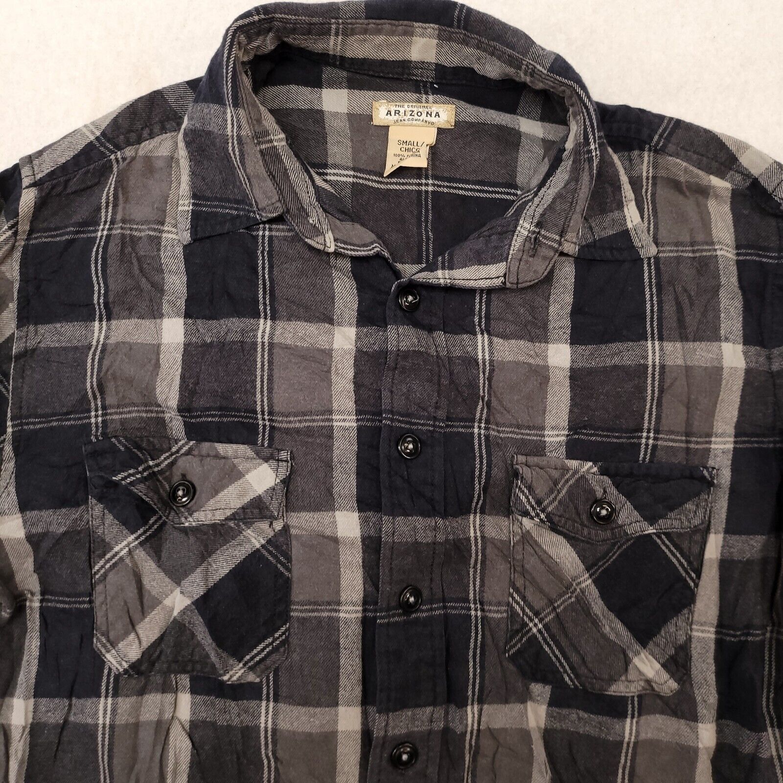 Arizona Jean Co. Arizona Jean Co Gingham Flannel Shirt Mens Size Small S Gray Size US S / EU 44-46 / 1 - 1 Thumbnail