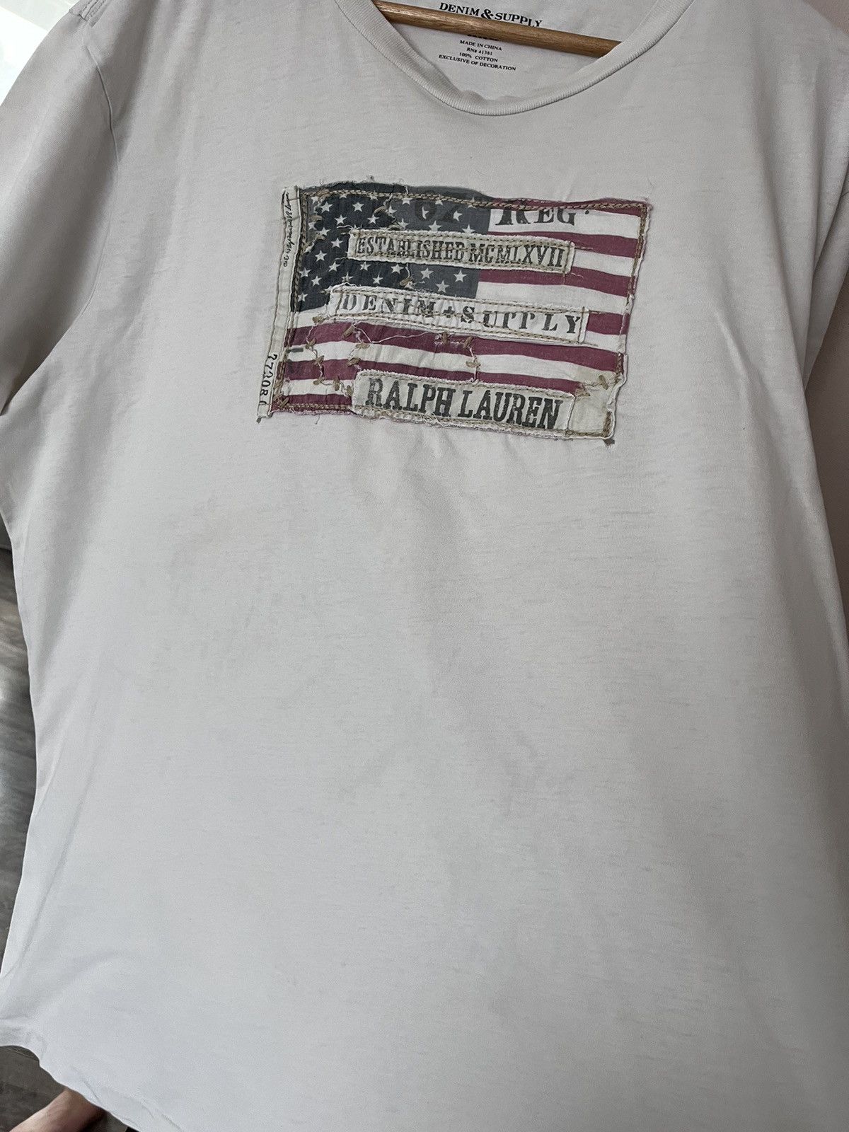 Denim & Supply Ralph Lauren *RARE* Denim & Supply Ralph Lauren Patchwork USA Flag Shirt Size US XXL / EU 58 / 5 - 9 Thumbnail