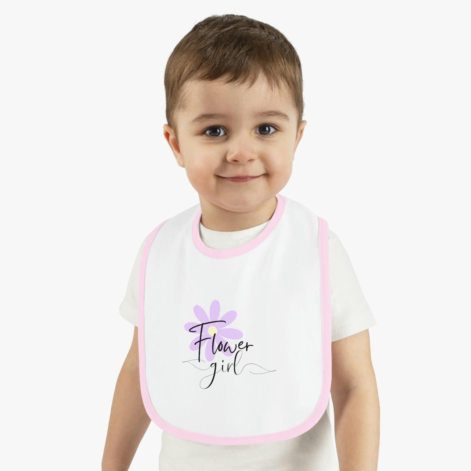 Designer Flower Girl Ideas, Baby Bib for Flower Girl, Jersey Bib Size ONE SIZE - 2 Thumbnail
