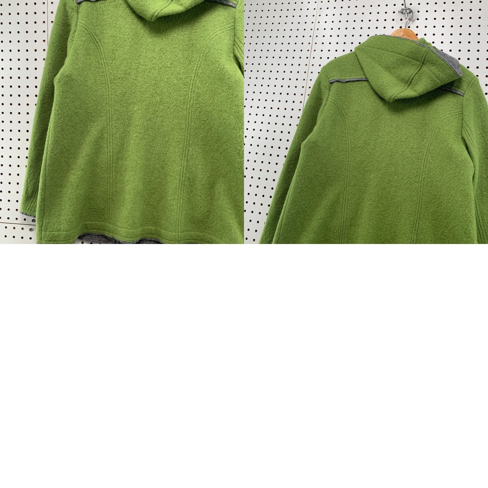 Vintage VINTAGE Geiger Green Grey Hooded Jacket Womens L Full Zip Equestrian Size L / US 10 / IT 46 - 10 Thumbnail