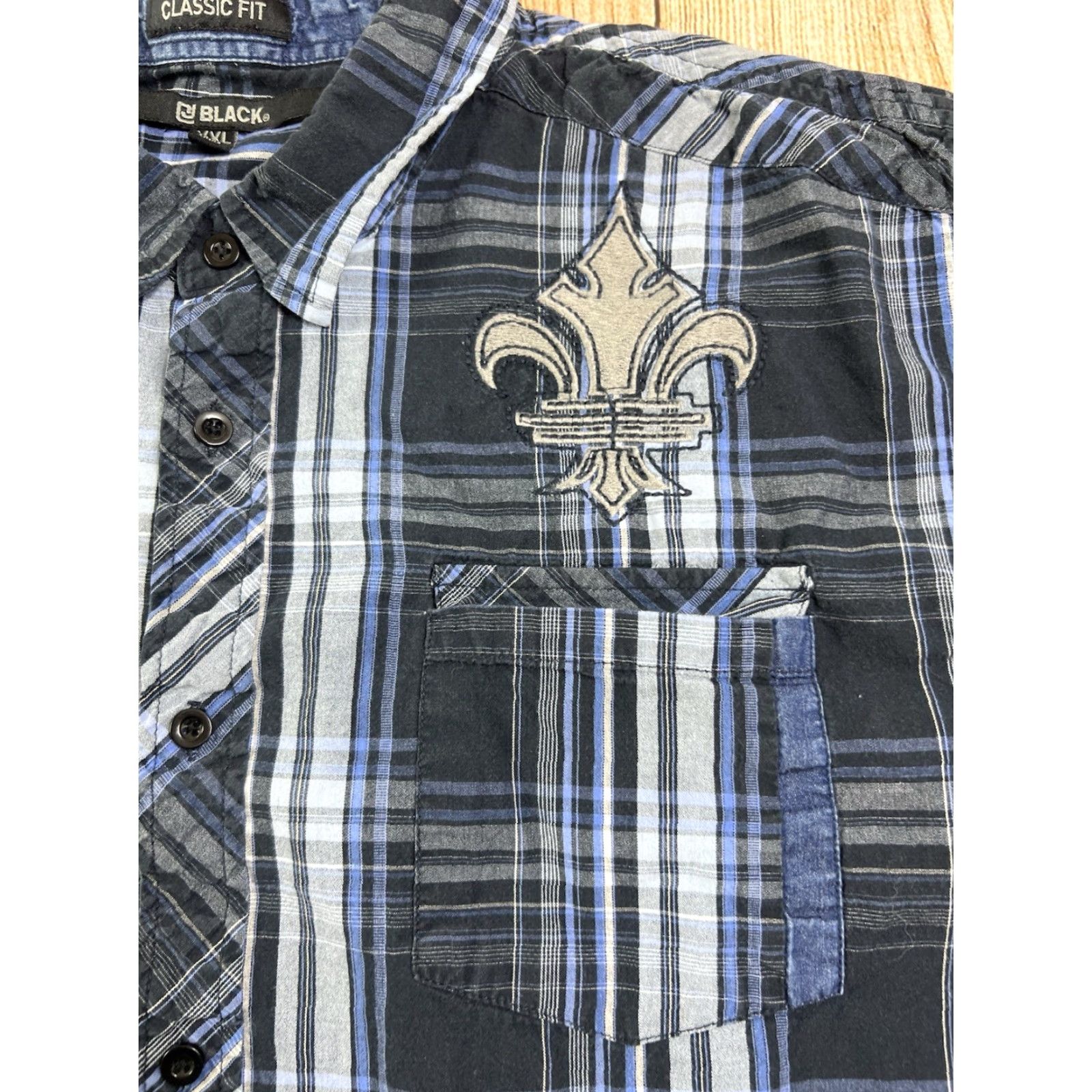 Vintage VINTAGE Rue 21 Shirt Button-Down Plaid Black Blue 2XL Mens Classic Fit Long Sleeve Button-Up Mens Size US XXL / EU 58 / 5 - 4 Thumbnail