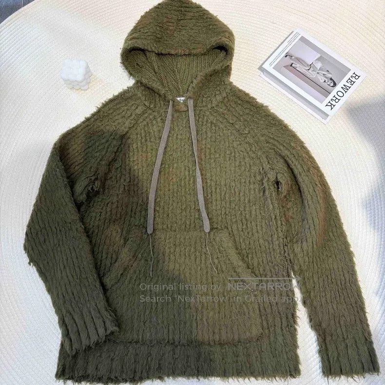 Acne Studios Acne Studios Wool Blend Fleece Hooded Sweater, Green Size M / US 6-8 / IT 42-44 - 1 Thumbnail