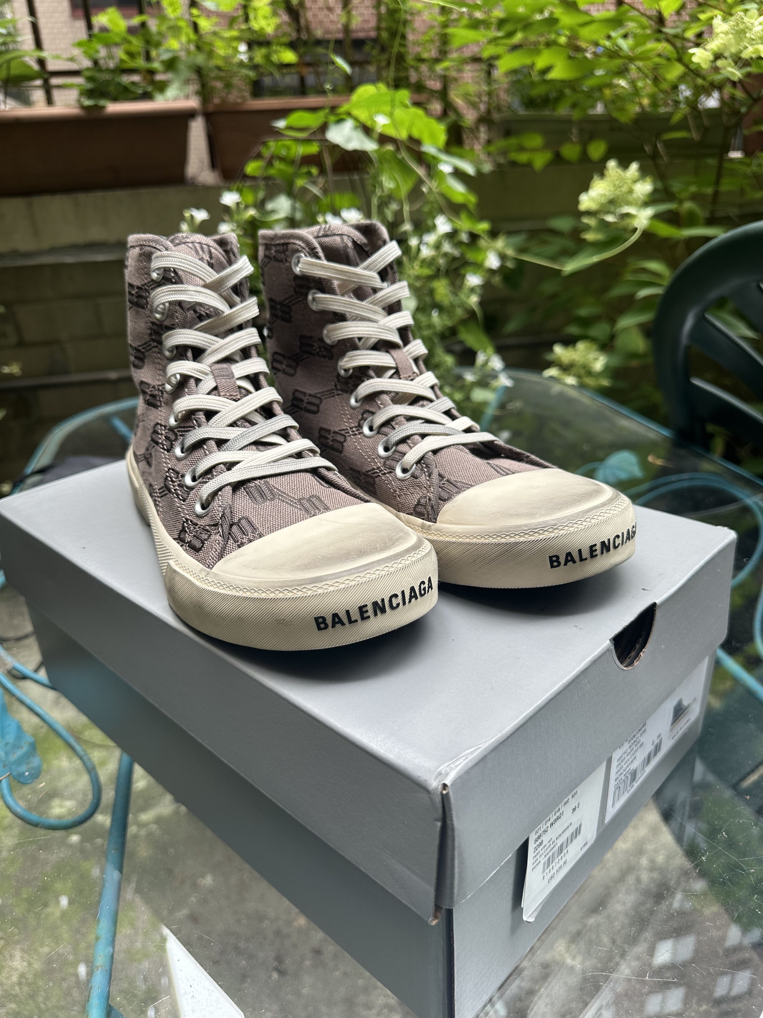 BALENCIAGA PARIS HIGH TOP サイズ40 BALENCIAGA PARIS LOGO HIGH TOP SNEAKERS - SIZE 40 – Rewind Couture
