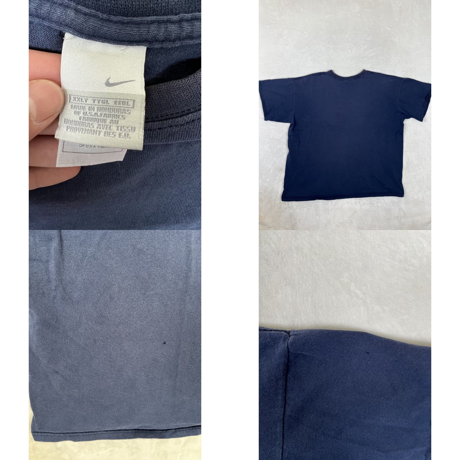 Nike VINTAGE Nike T-Shirt Nike Blue 2XL Embroidered Swoosh 90s Y2K Fadeed Size US XXL / EU 58 / 5 - 8 Thumbnail