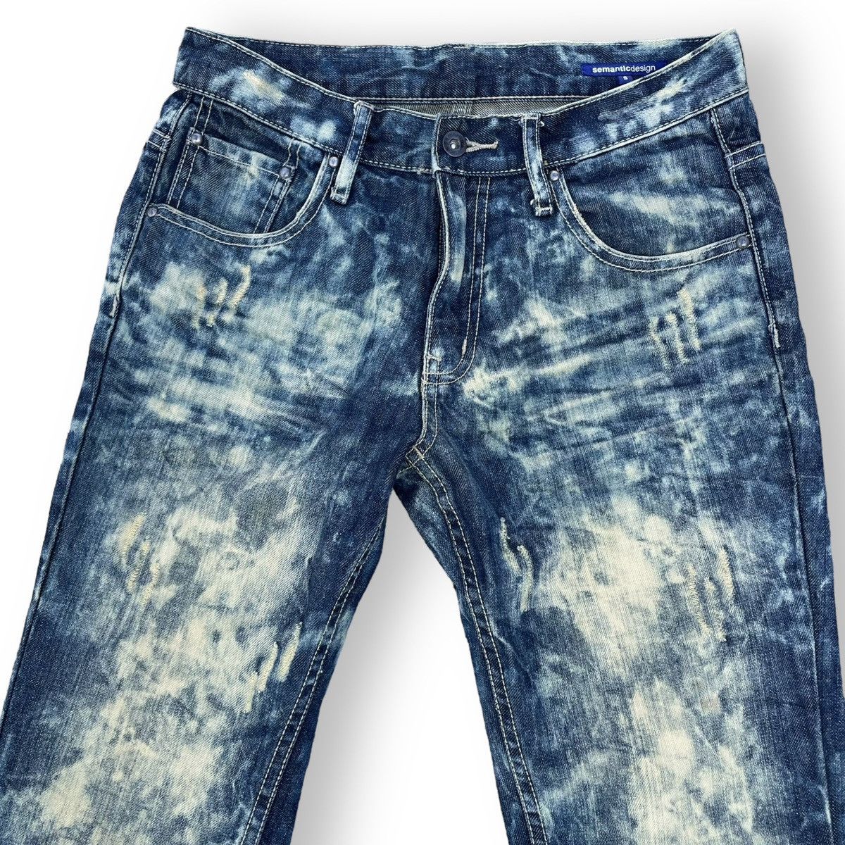 If Six Was Nine × Le Grande Bleu (L.G.B.) × semanticdesign 🇯🇵 SEMANTIC DESIGN ACID WASH JEANS Size US 28 / EU 44 - 6 Thumbnail