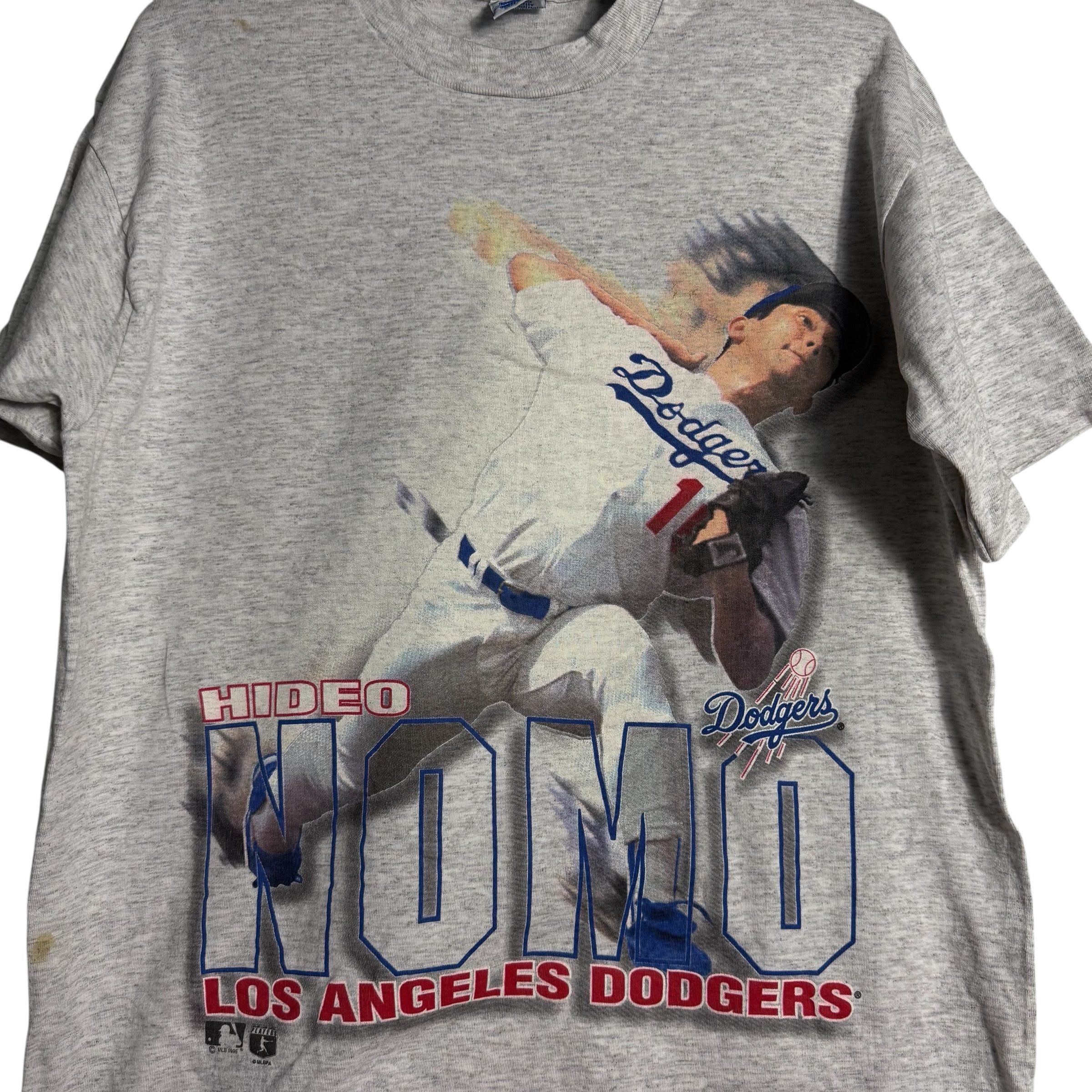 Salem Sportswear 🔥RARE🔥Vtg 1995 MLB Hideo Nomo Dodgers T-shirt Single Stich Size US L / EU 52-54 / 3 - 2 Thumbnail