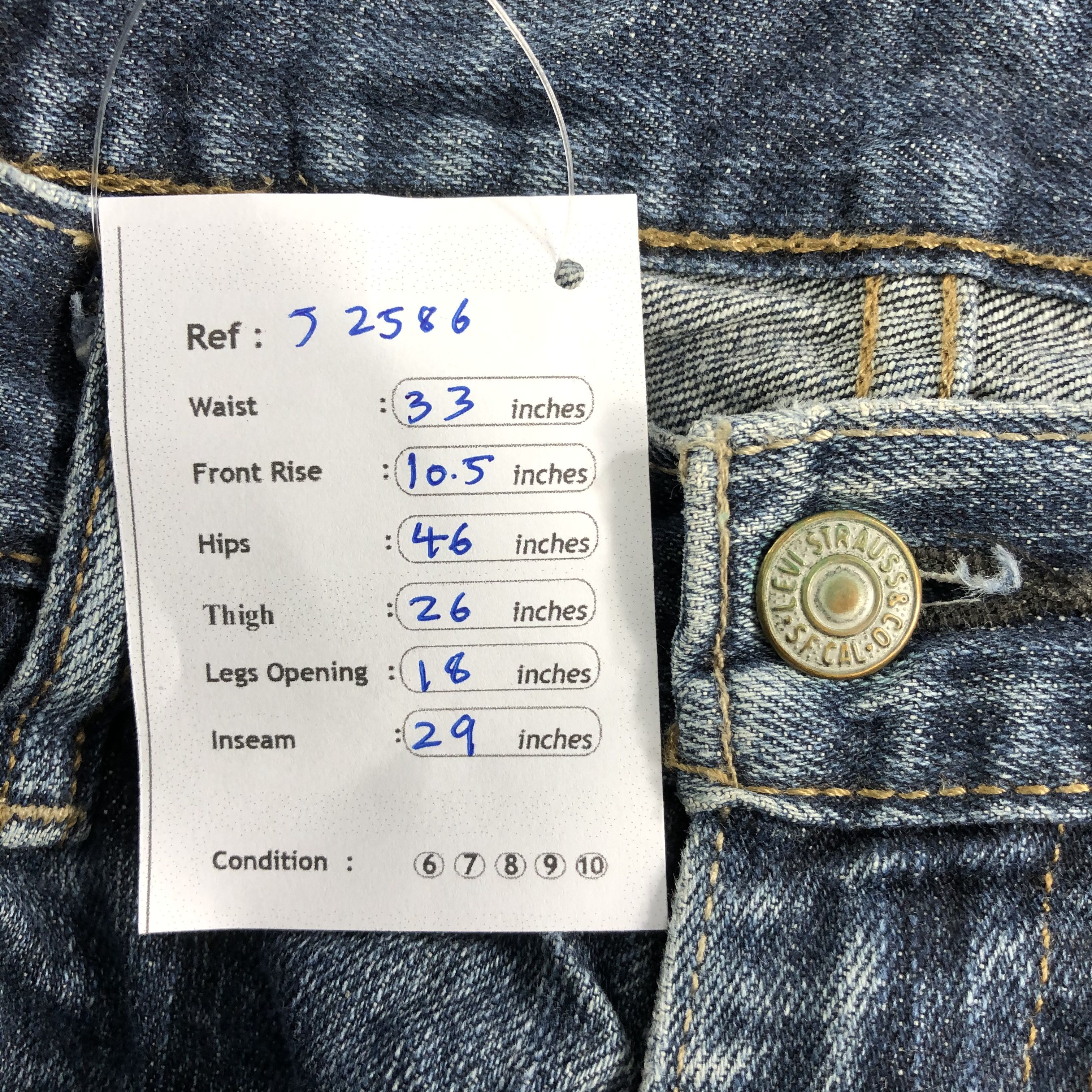 Levi's Vintage Blue Wash Levis 514 Jeans-J2586 Size US 33 - 14 Thumbnail