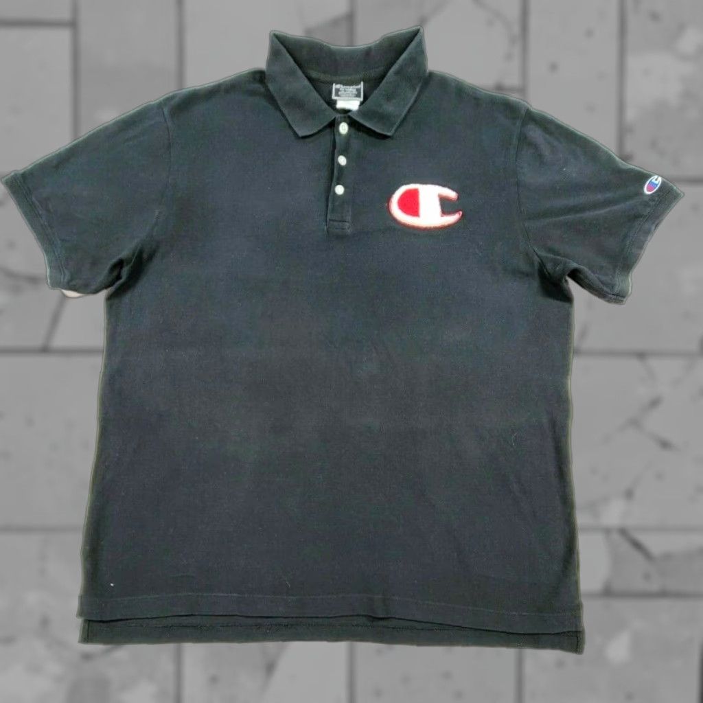 Champion Champion Polo Shirt 2XL Black Mens Short Sleeve Adult Polo Shirt Black Champion Logo 2XL Mens Button-Front Shirt Polo Size US XXL / EU 58 / 5 - 1 Thumbnail