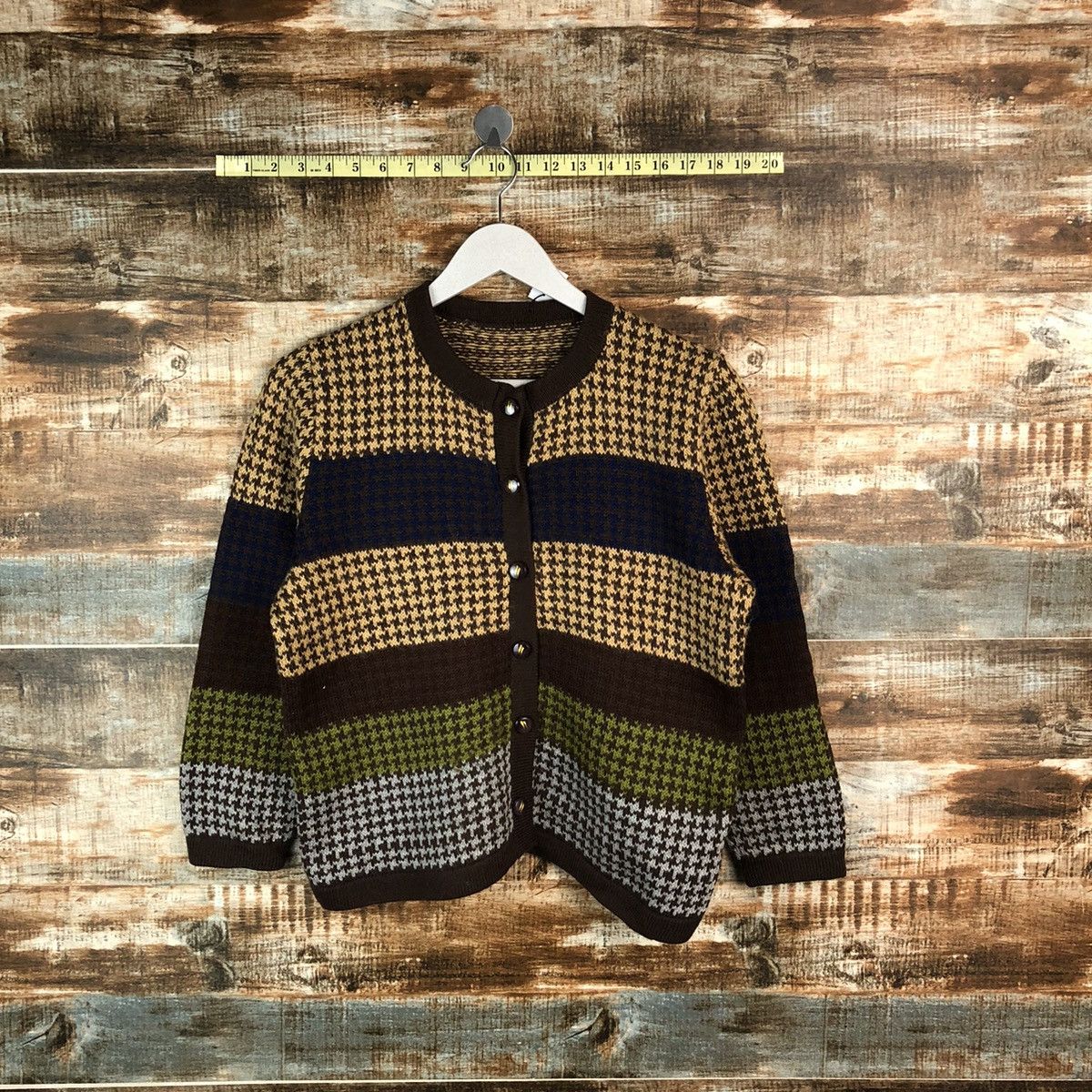 Homespun Knitwear × Japanese Brand Japan stripe vintage Brown Knitwear #A1819 Size XS / US 0-2 / IT 36-38 - 1 Thumbnail