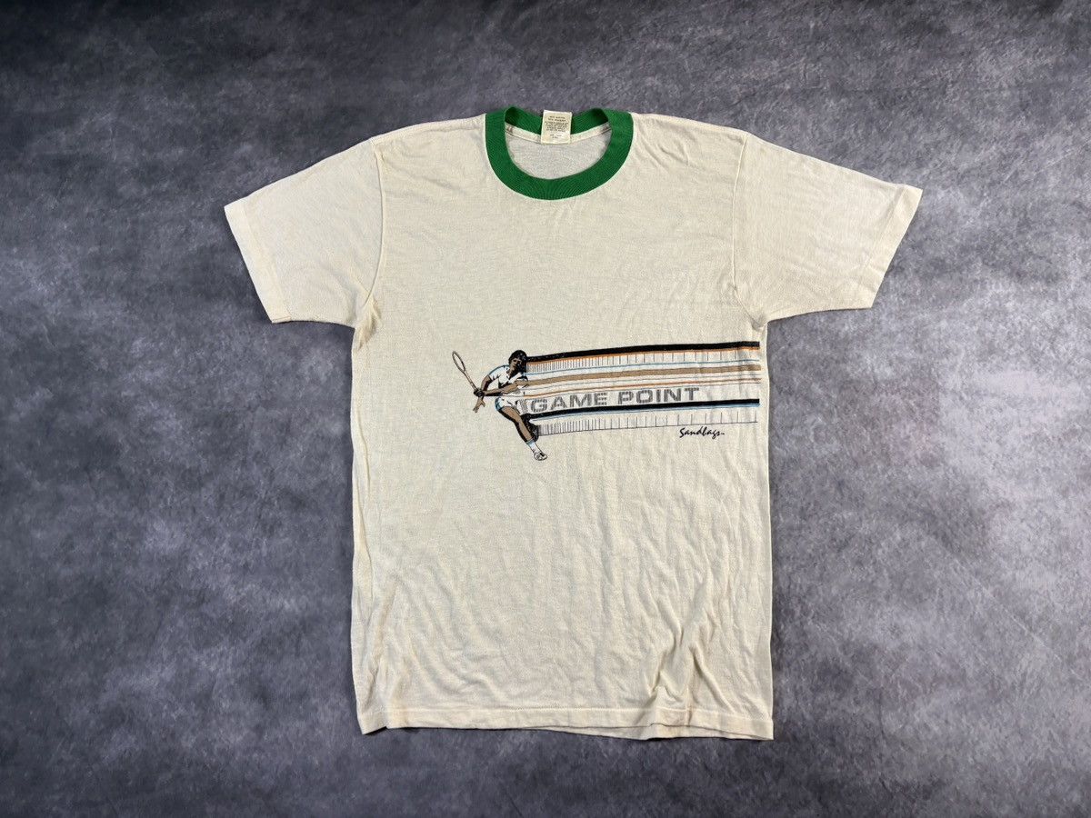 Vintage 1980s Sandbags California Tennis Vintage Ringer Tee Sports Size US M / EU 48-50 / 2 - 13 Thumbnail