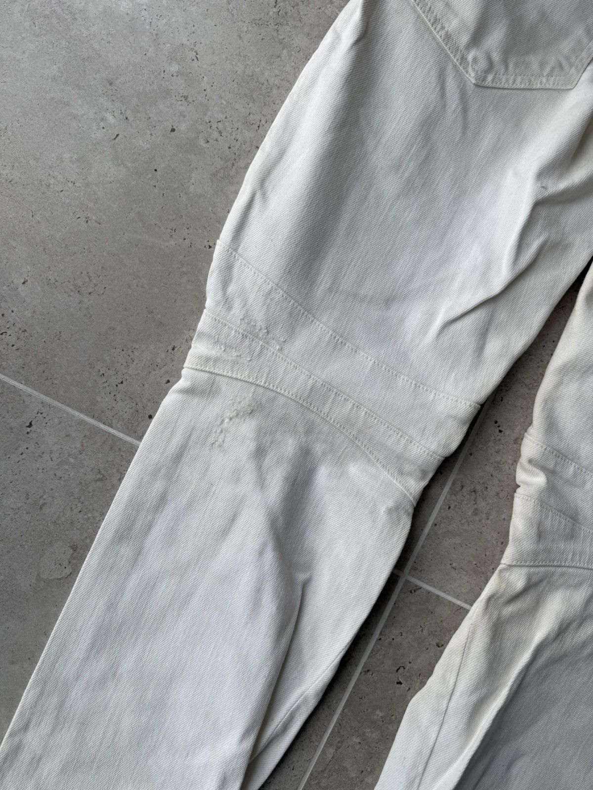 Balmain Balmain x H&M Biker White Coated Jeans Size 24" / US 00 / IT 34 - 4 Thumbnail