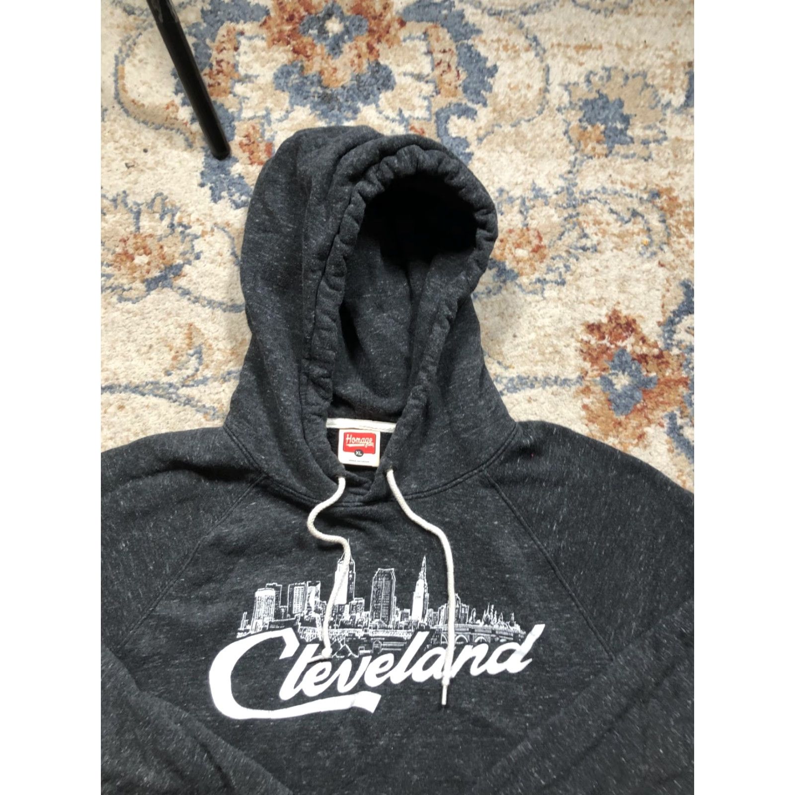 Vintage Homage Hoodie Sweatshirt Mens XL Charcoal Cleveland Skyline Graphic Pullover Size US XL / EU 56 / 4 - 2 Thumbnail
