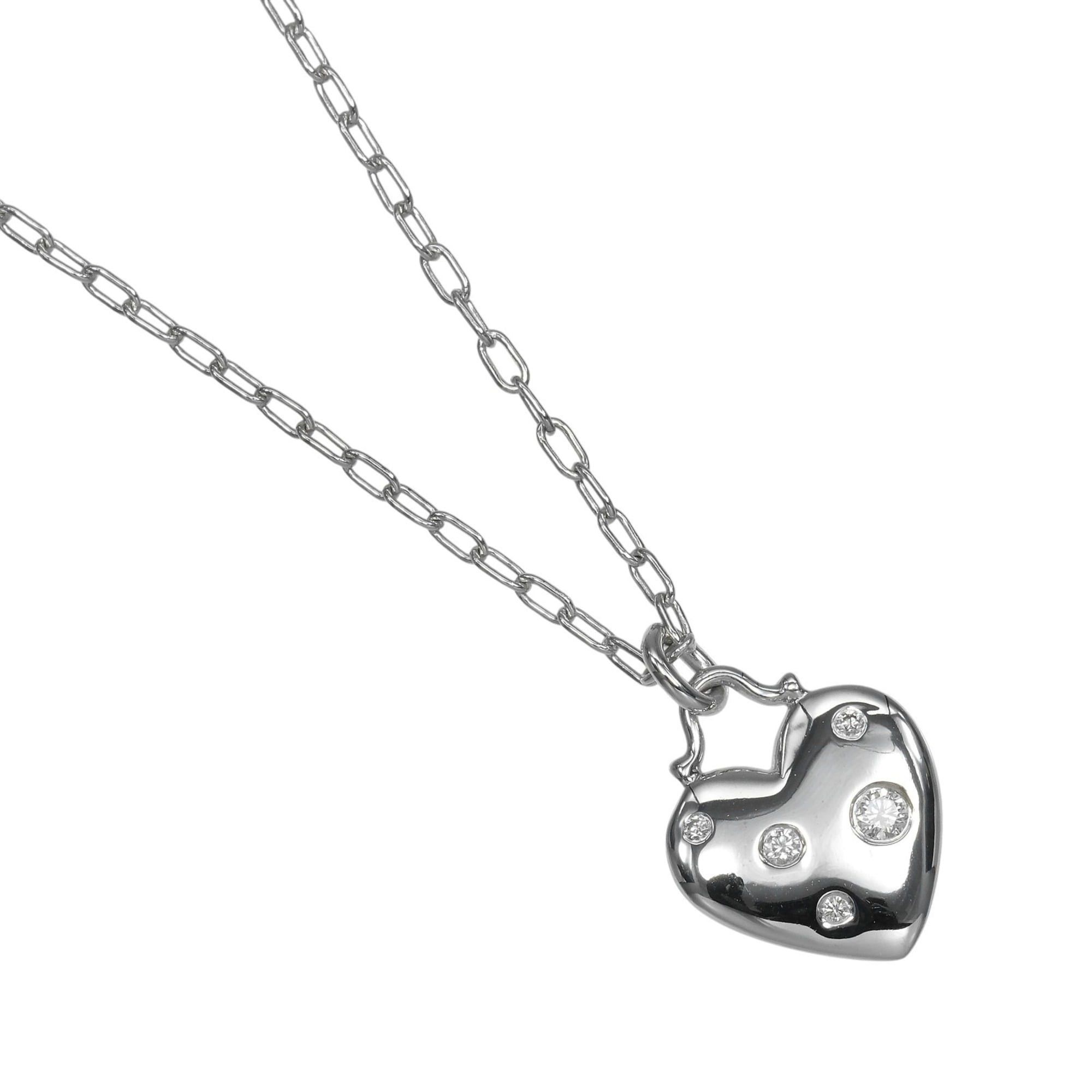 Tiffany & Co. Tiffany & Co. Sentimental Heart Necklace, 18K White Gold, Diamond, Approx. 6.24g. Size ONE SIZE - 1 Thumbnail