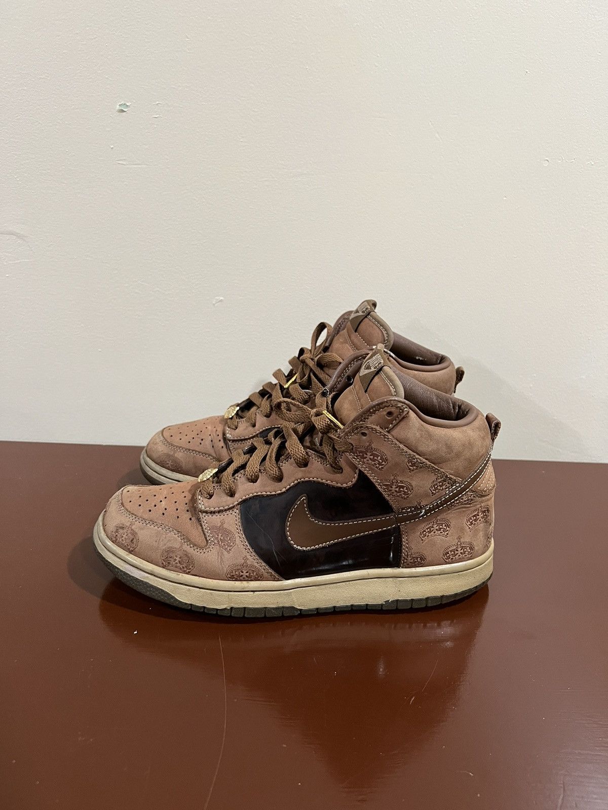 image of Jordan Nike Dunk High Mighty Crown Bison Shoes in Brown, Men's (Size 7)