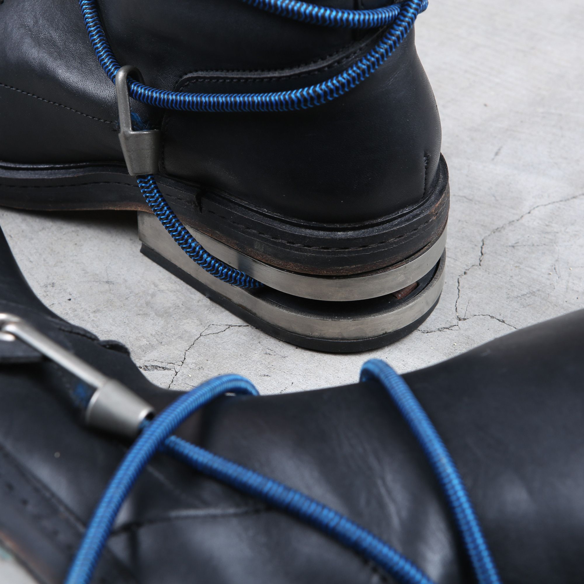 Dirk Bikkembergs Dirk Bikkembergs Black Bungee Boots 1996 Steel Cut Heel Size US 11 / EU 44 - 19 Thumbnail