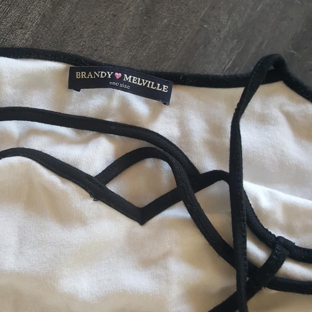 Designer White Black Caged Melville Cropped Tank Size ONE SIZE - 3 Thumbnail