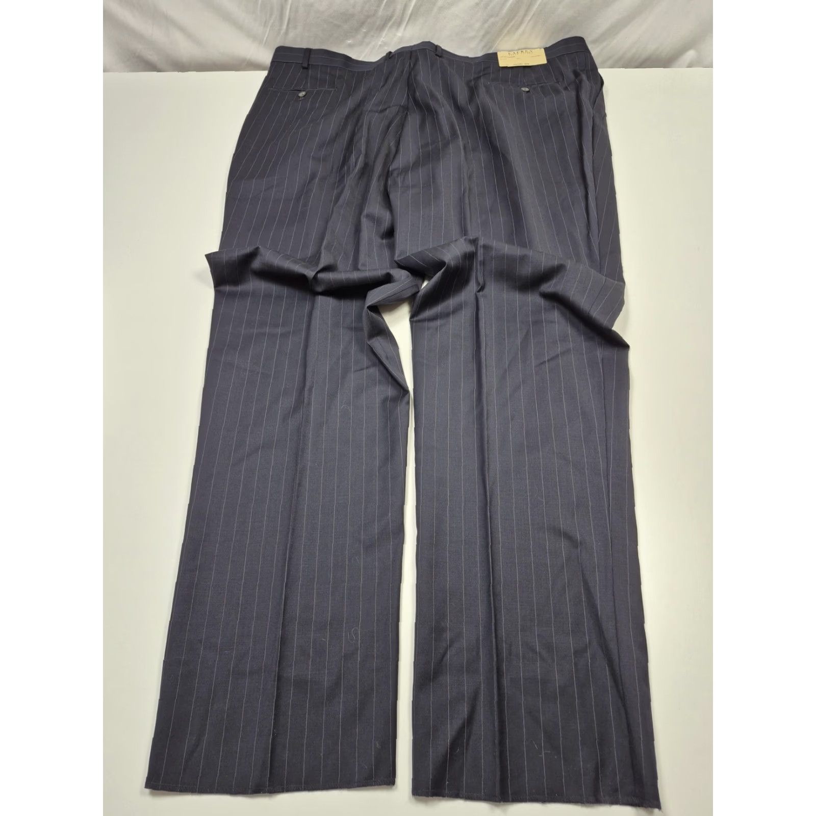 Ralph Lauren Ralph Lauren Suit Pants Men's 50W 37in Navy Wool Pinstripe Flat Front Big & Tall 2 Piece Trailblazer Business Formal Womens Men? Size 50R - 4 Thumbnail