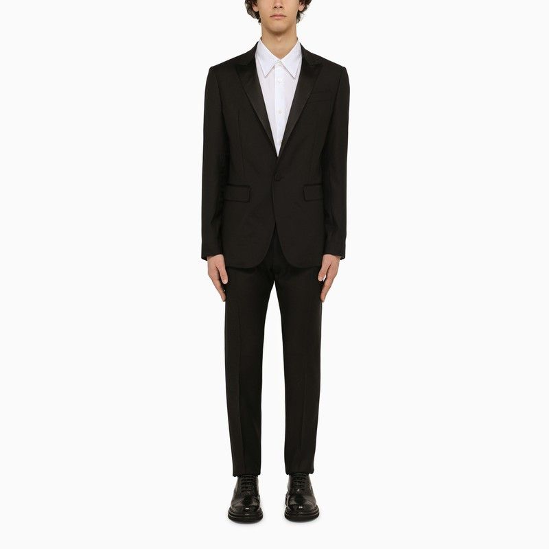 image of Dsquared2 Black Single-Breasted Wool Suit, Men's (Size Medium)