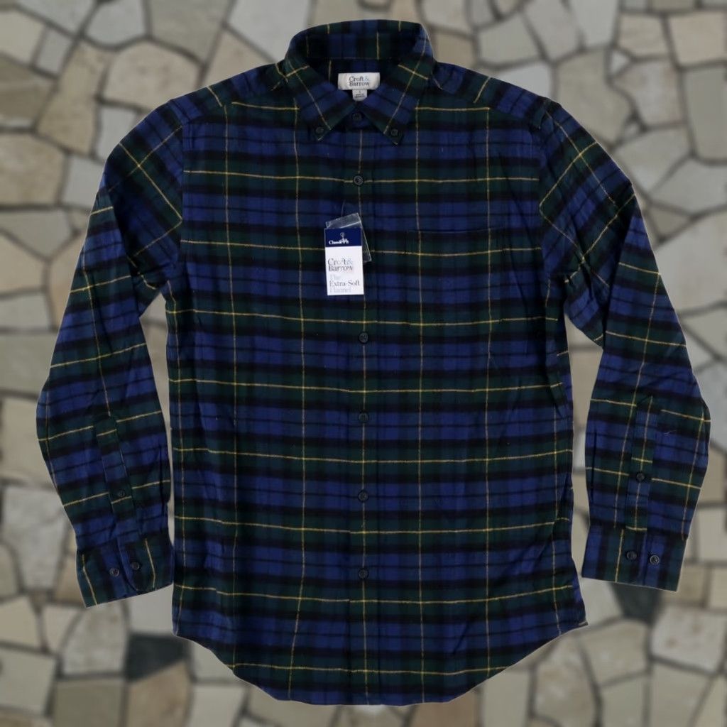 Croft & Barrow Croft & Barrow Extra Soft Flannel Plaid Long Sleeve Button Down Shirt Blue Men's S Size US S / EU 44-46 / 1 - 1 Thumbnail