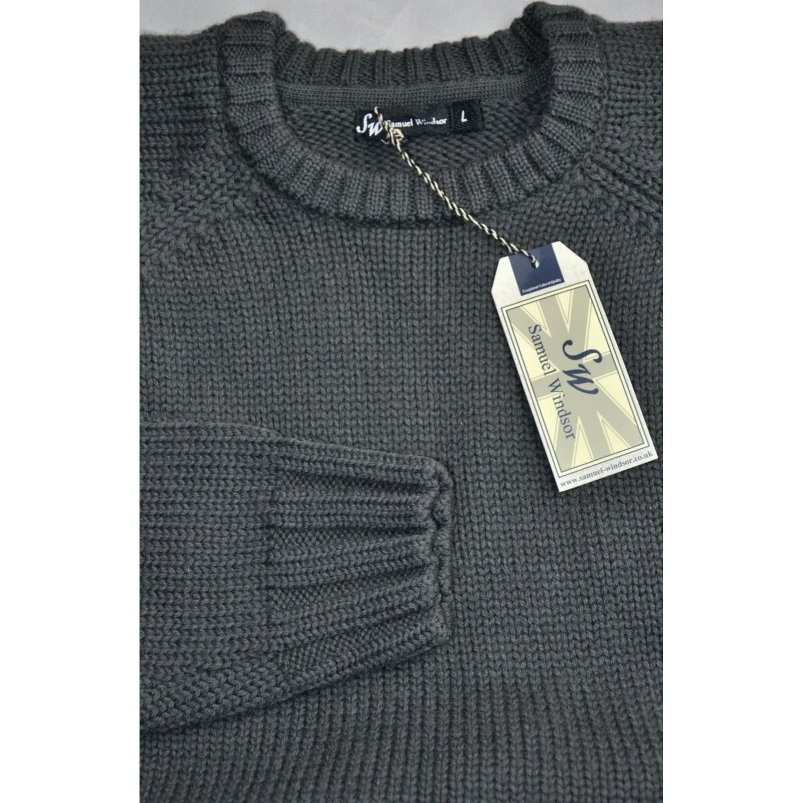 Vintage Samuel Windsor Fishermans Jumper Sweater Wool Crew Neck Men L Gray Size US L / EU 52-54 / 3 - 4 Thumbnail