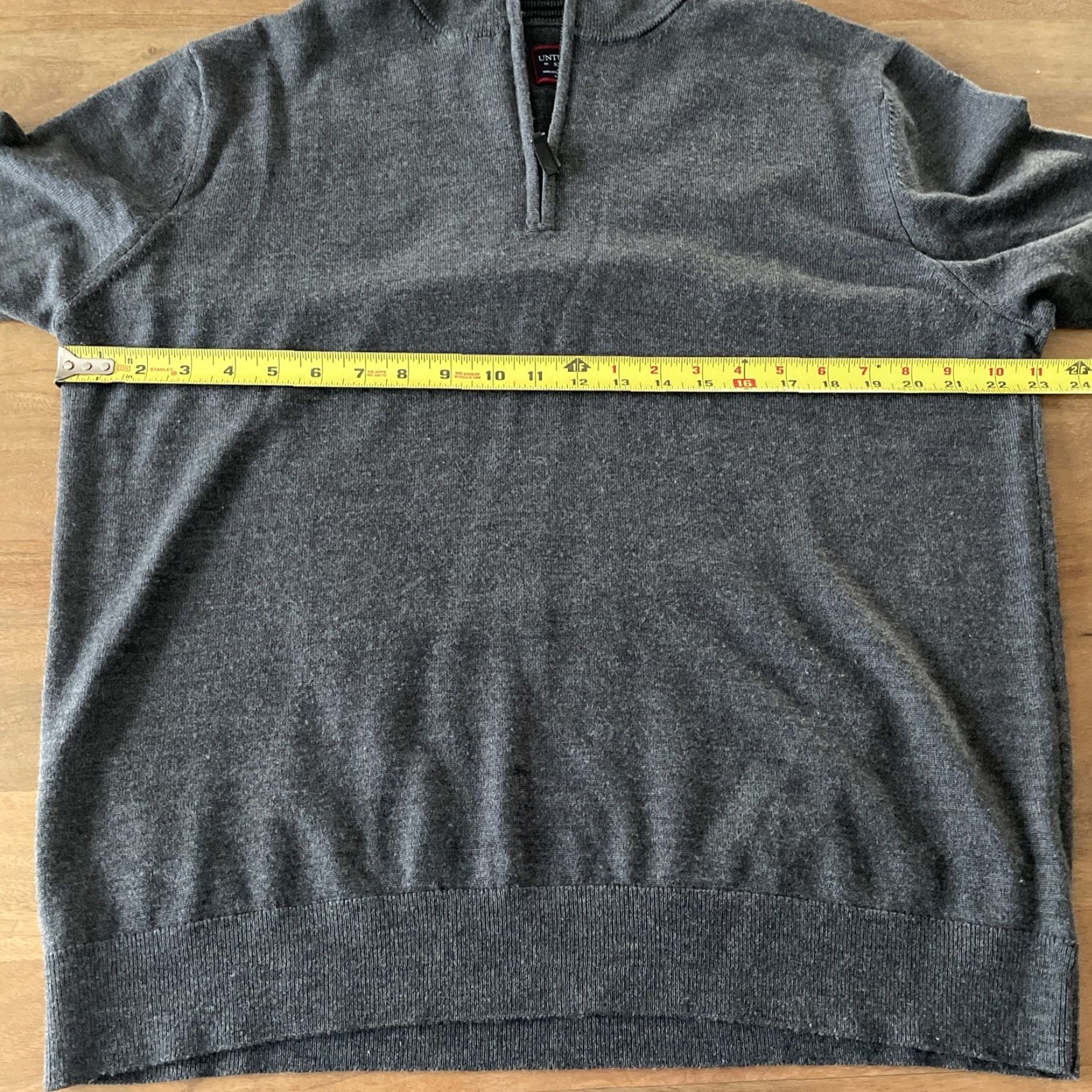 UNTUCKit UNTUCKit Merino Wool 1/4 Zip Sweater Men’s XL Gray Pullover Preppy Top hole Size US XL / EU 56 / 4 - 6 Thumbnail