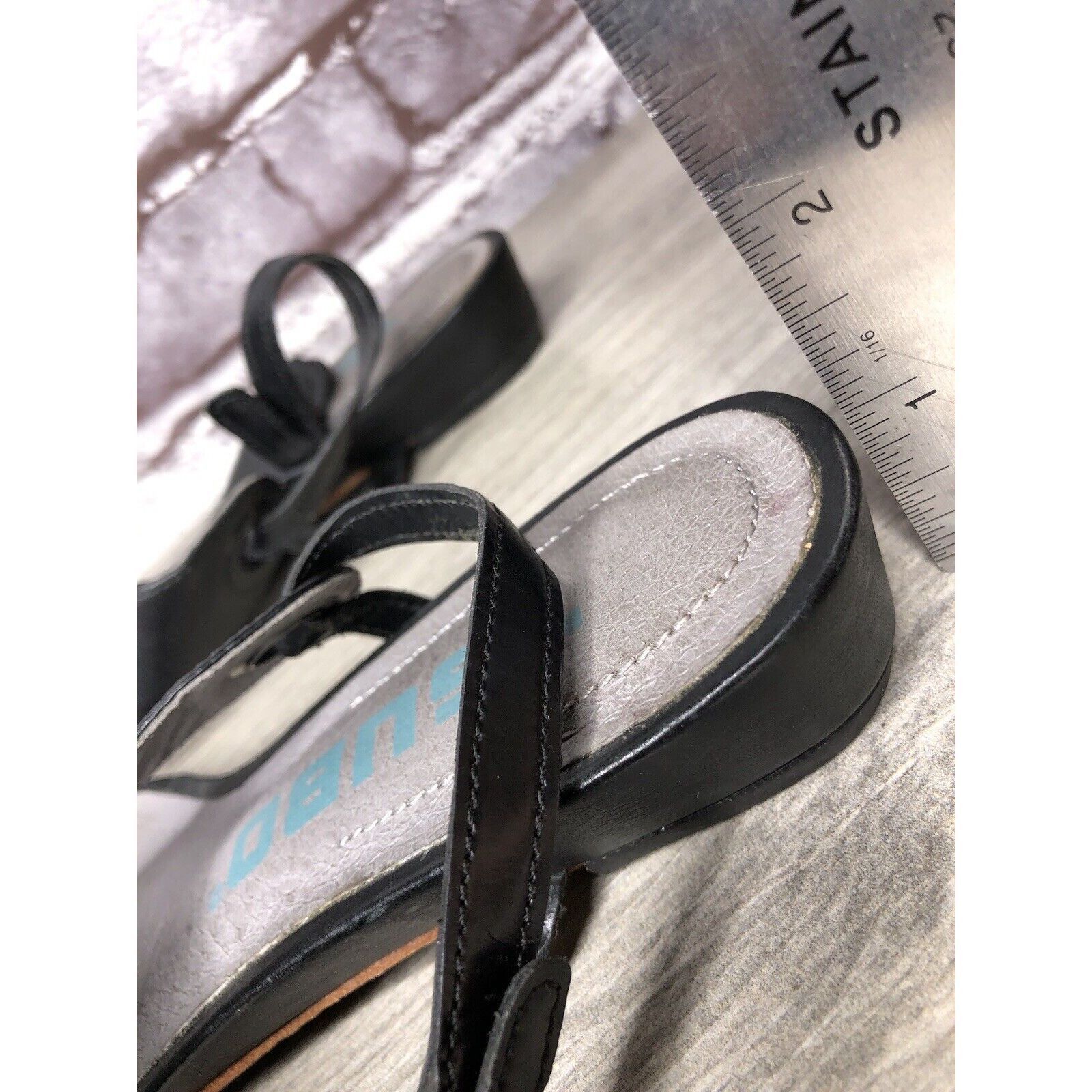 TSUBO TSUBO Black Leather Ankle Strap Wedge Thong Sandals Women’s Size US 6.5 / IT 36.5 - 15 Thumbnail