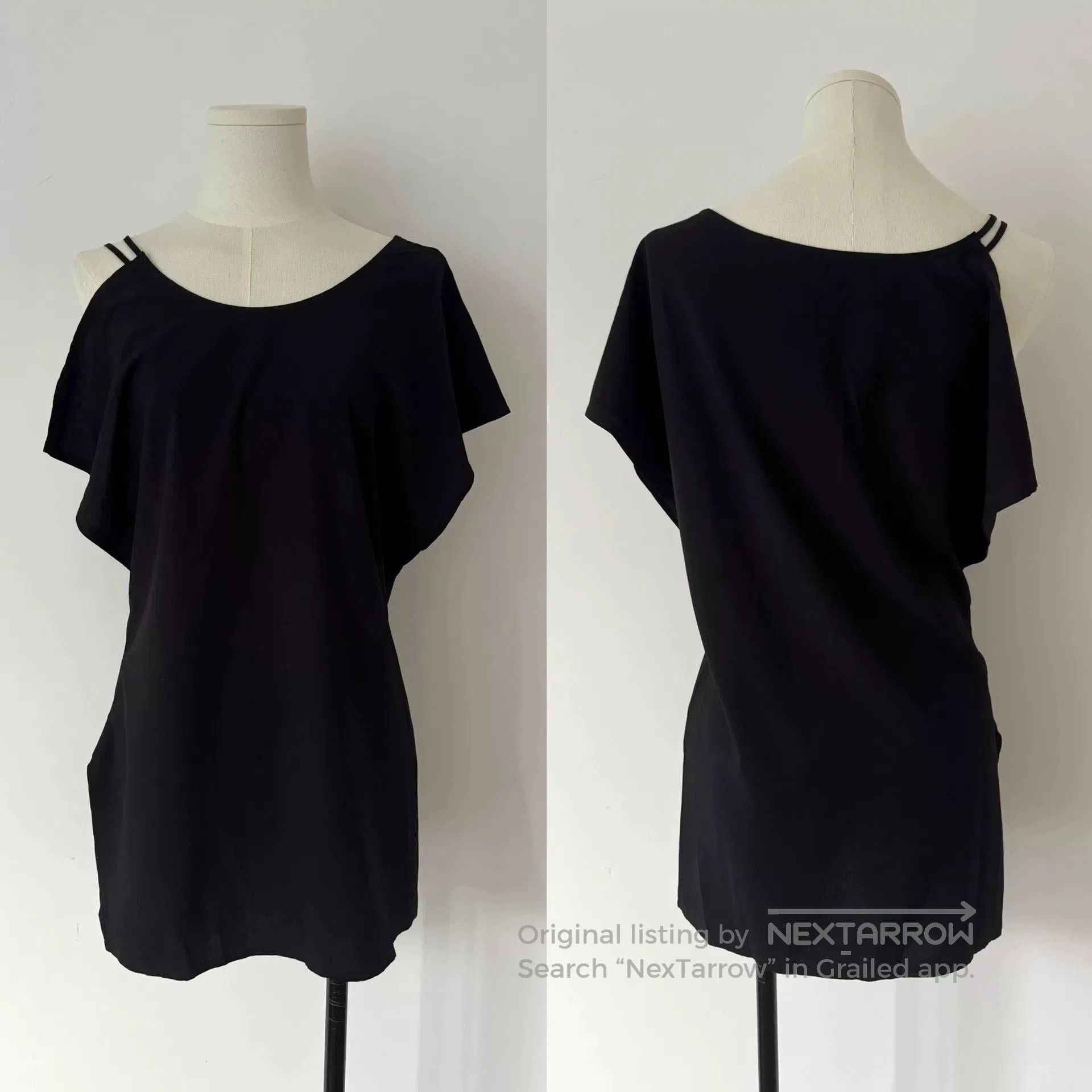 Yohji Yamamoto Black Asymmetric Shoulder Top by Limi Feu. Size S / US 4 / IT 40 - 7 Thumbnail