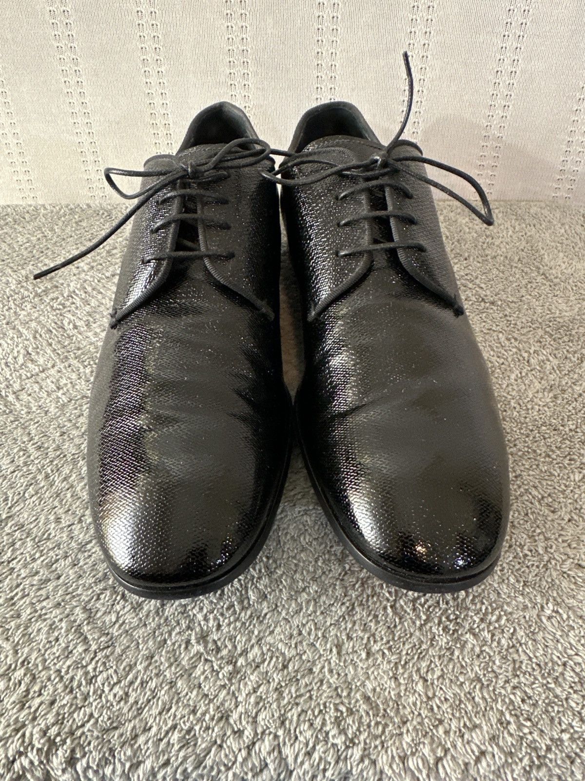 Giorgio Armani GIORGIO ARMANI Size 8 Black Solid Leather Lace Up Shoes Size US 8 / EU 41 - 3 Thumbnail