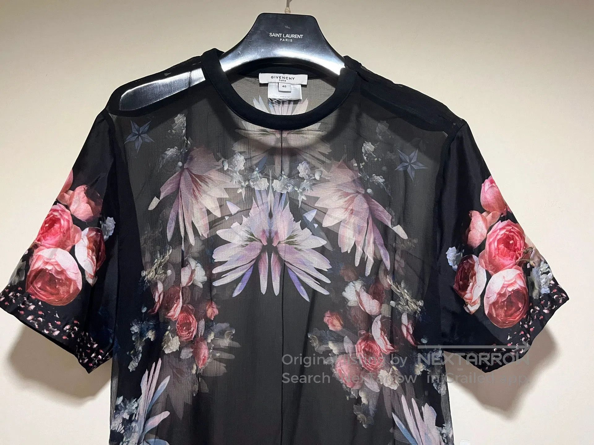 Givenchy Givenchy Silk Floral Print Short Sleeve T-shirt. Size US XL / EU 56 / 4 - 3 Thumbnail