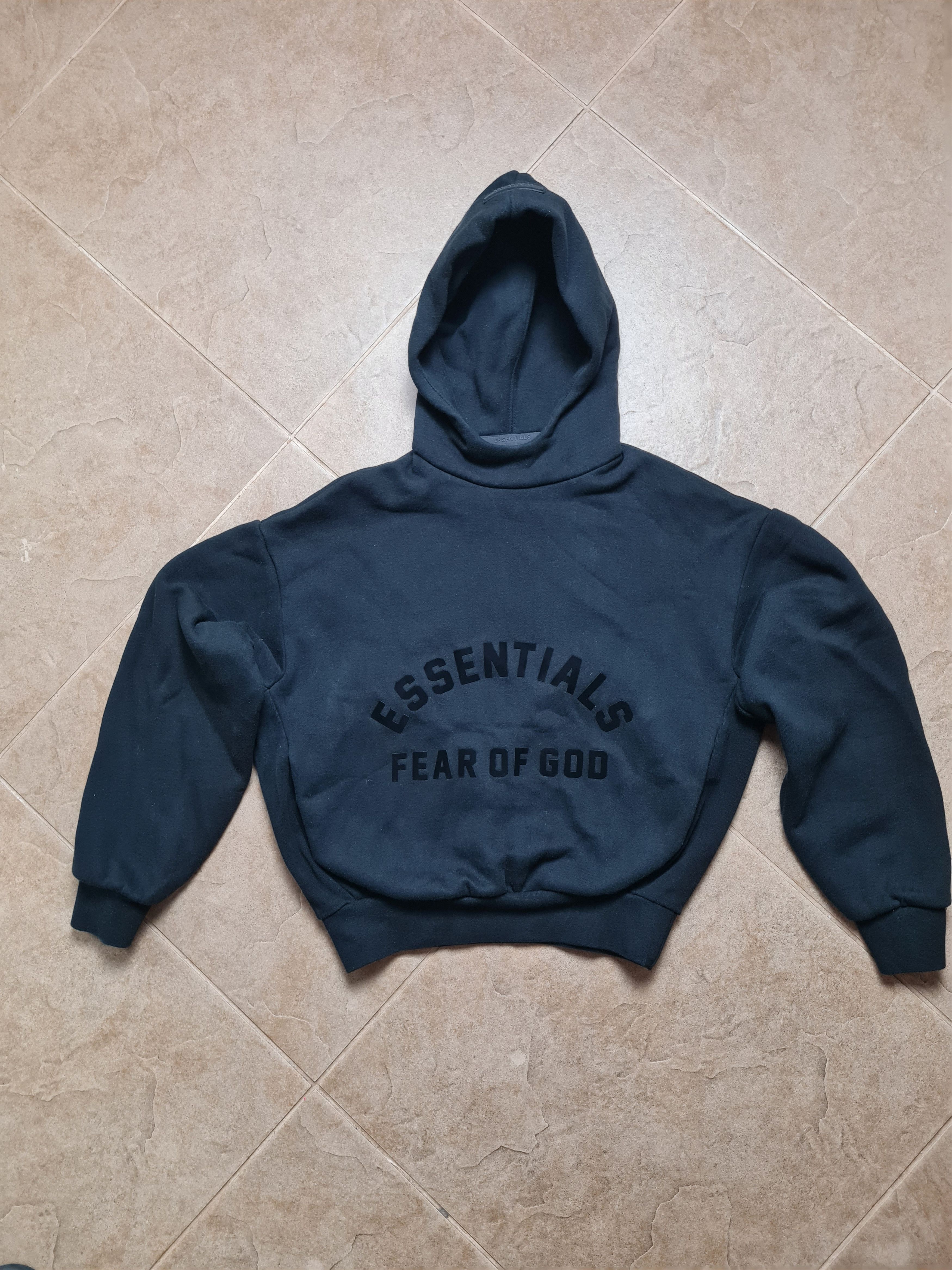 Essentials Womens Essential Fear Of God Pullover Jet Black Hoodie Size XS / US 0-2 / IT 36-38 - 1 Thumbnail