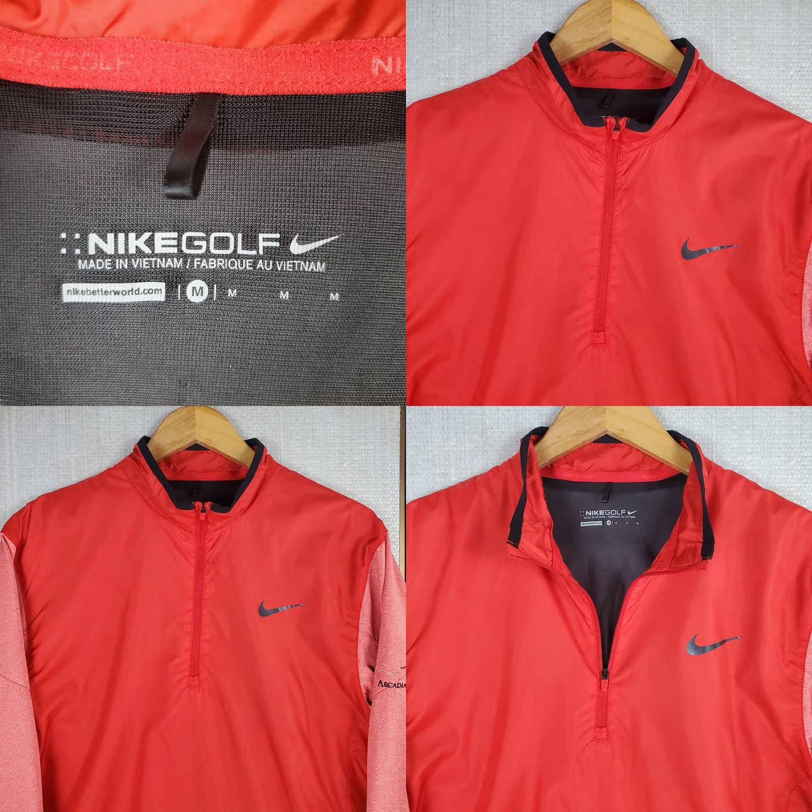 Nike Nike Golf Jacket Windbreaker 1/2 Zip Hardshell Arcadia Bluffs Mens Medium Red Size US M / EU 48-50 / 2 - 8 Thumbnail
